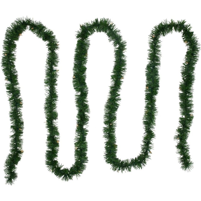 18ft x 3inch Pre-Lit Pine Two-tone Artificial Christmas Garland Clear Lights