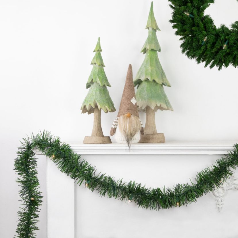 18ft x 3inch Pre-Lit Pine Two-tone Artificial Christmas Garland Clear Lights