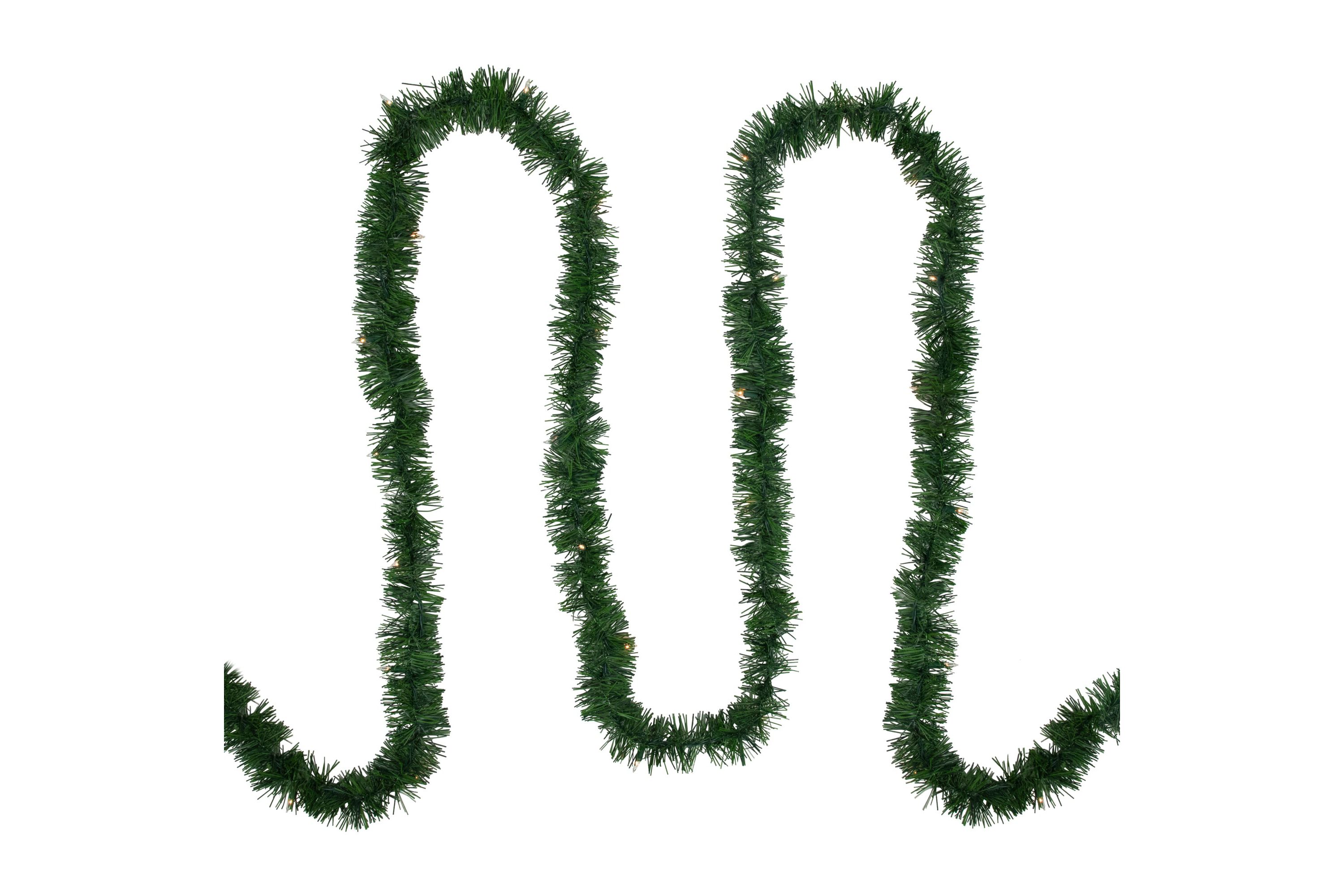 18ft x 3inch Pre-Lit Pine Two-tone Artificial Christmas Garland Clear Lights