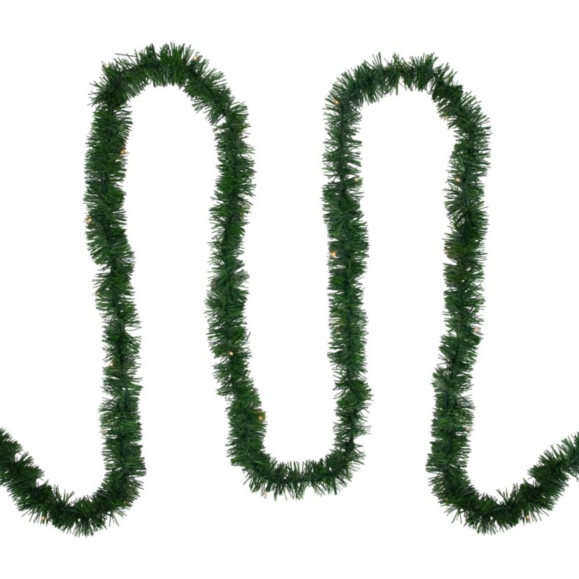18ft x 3inch Pre-Lit Pine Two-tone Artificial Christmas Garland Clear Lights