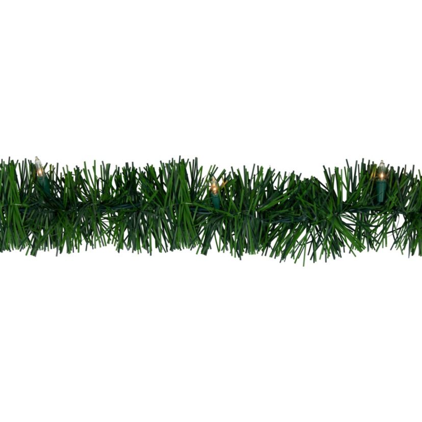 18ft x 3inch Pre-Lit Pine Two-tone Artificial Christmas Garland Clear Lights