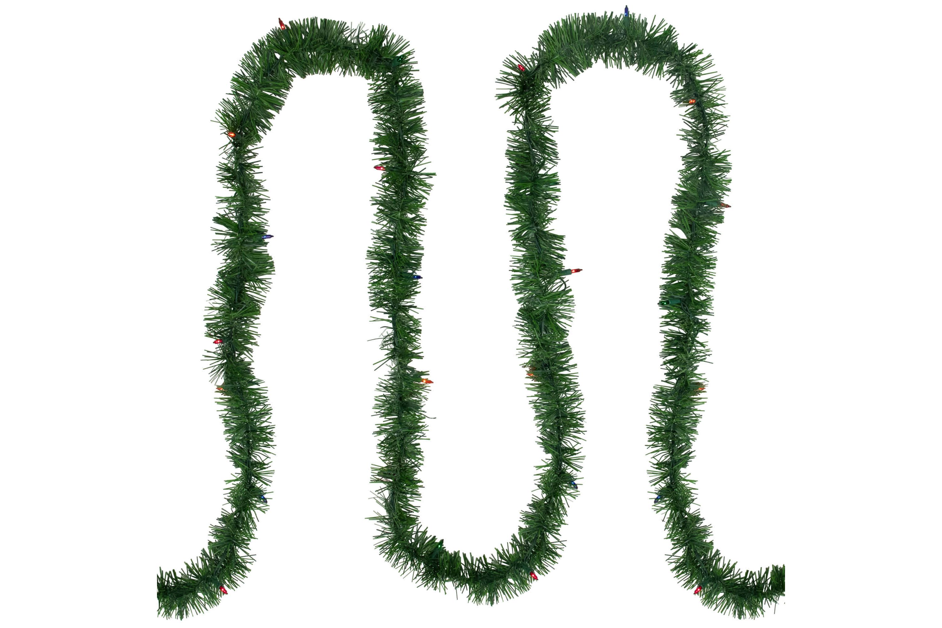 18 x 3" Pre-Lit Pine Two-tone Artificial Christmas Garland  Multicolor Lights