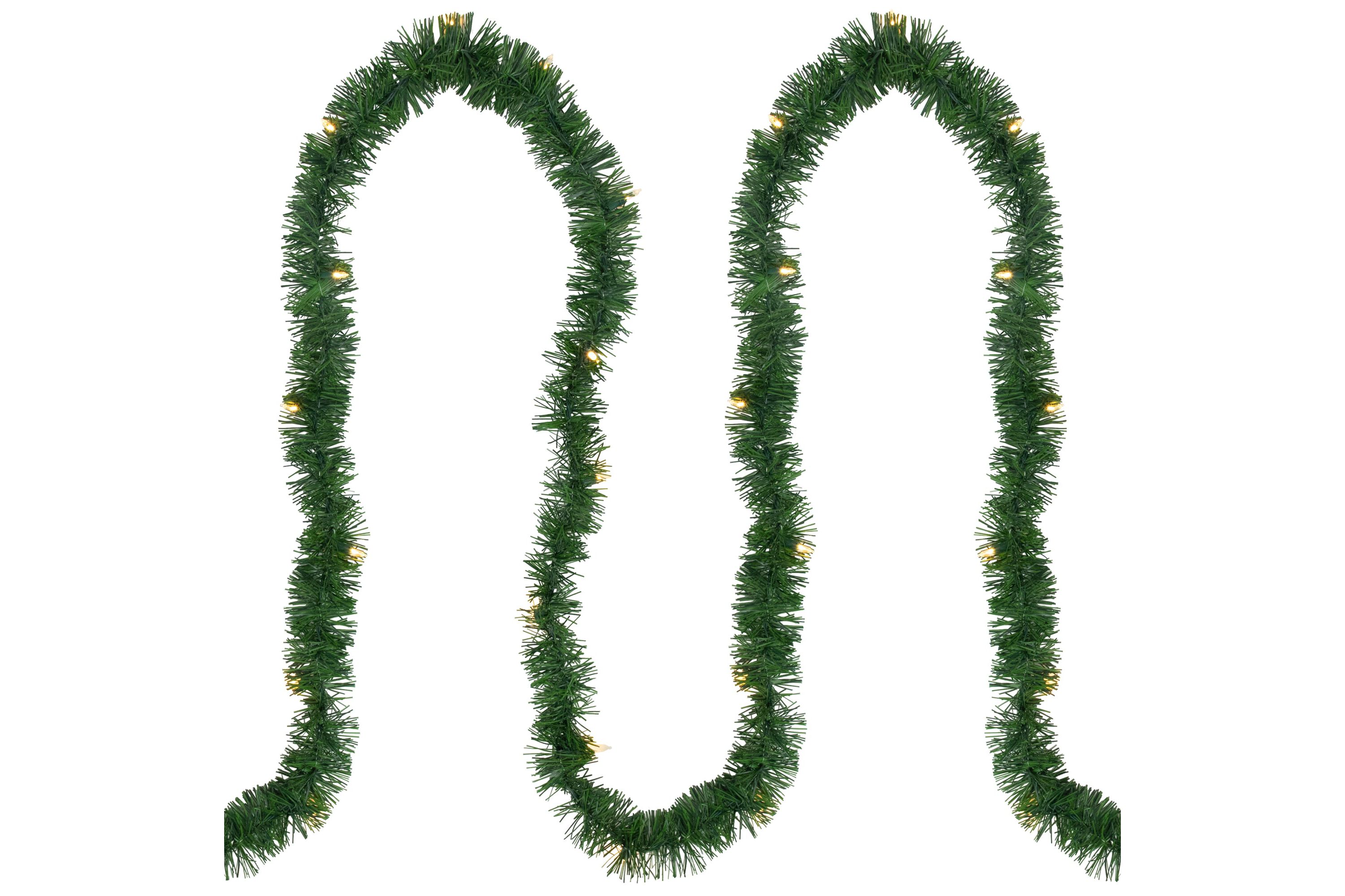 18ft x 3inch Pre-Lit Pine Artificial Christmas Garland Warm White LED Lights