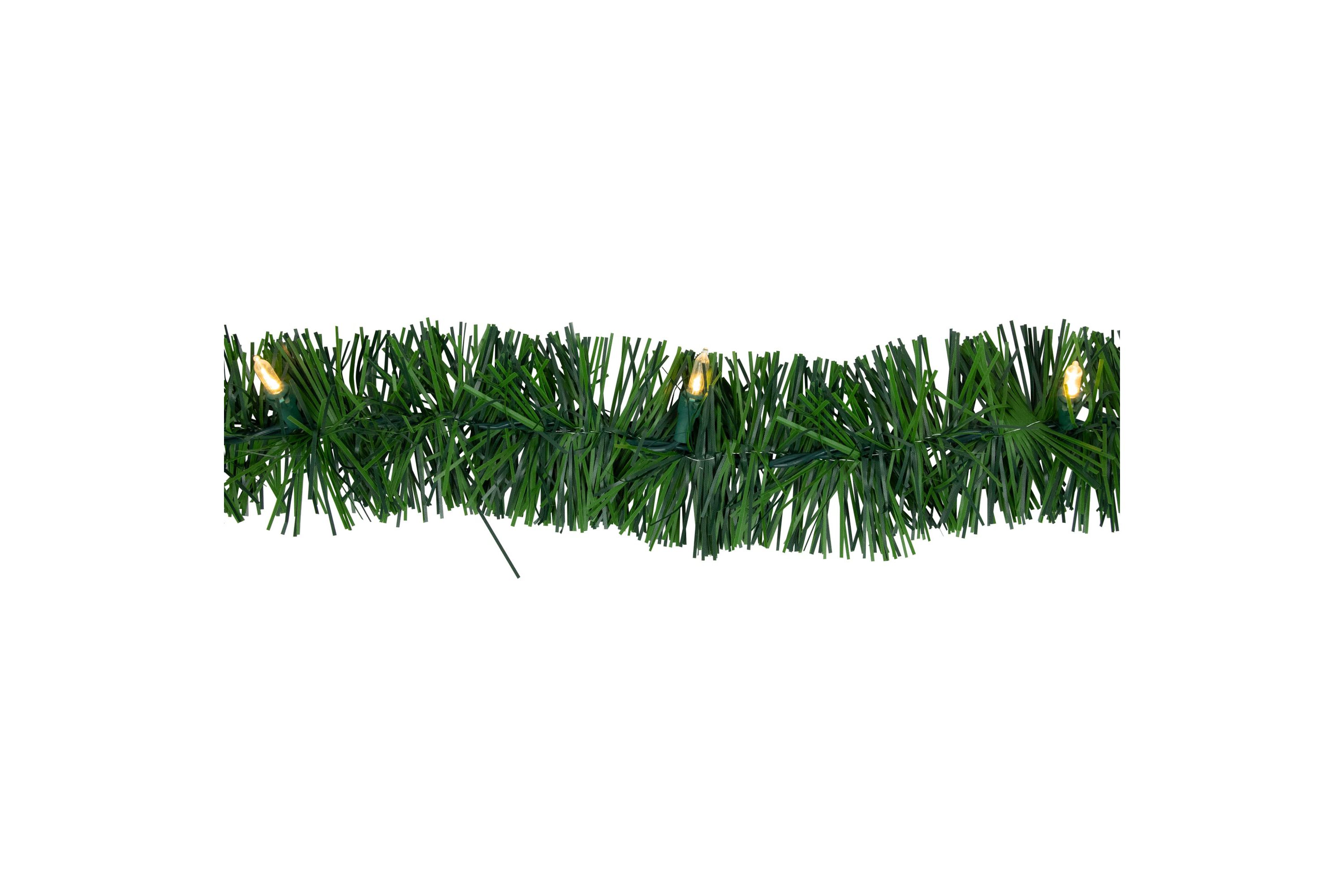 18ft x 3inch Pre-Lit Pine Artificial Christmas Garland Warm White LED Lights
