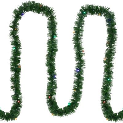 18ft x 3inch Pre-Lit Pine Artificial Christmas Garland Multicolor LED Lights