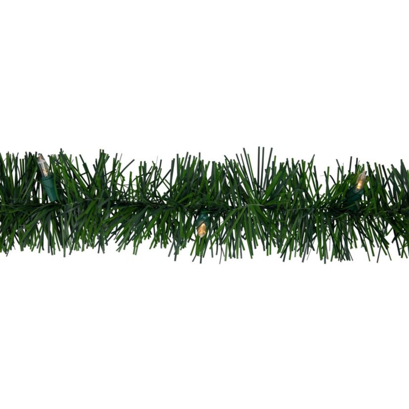 18ft x 3inch Pre-Lit Pine Artificial Christmas Garland Warm White LED Lights