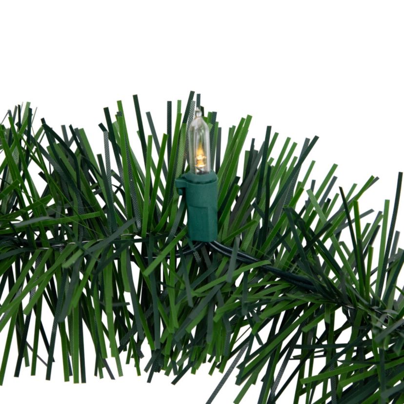 18ft x 3inch Pre-Lit Pine Artificial Christmas Garland Warm White LED Lights
