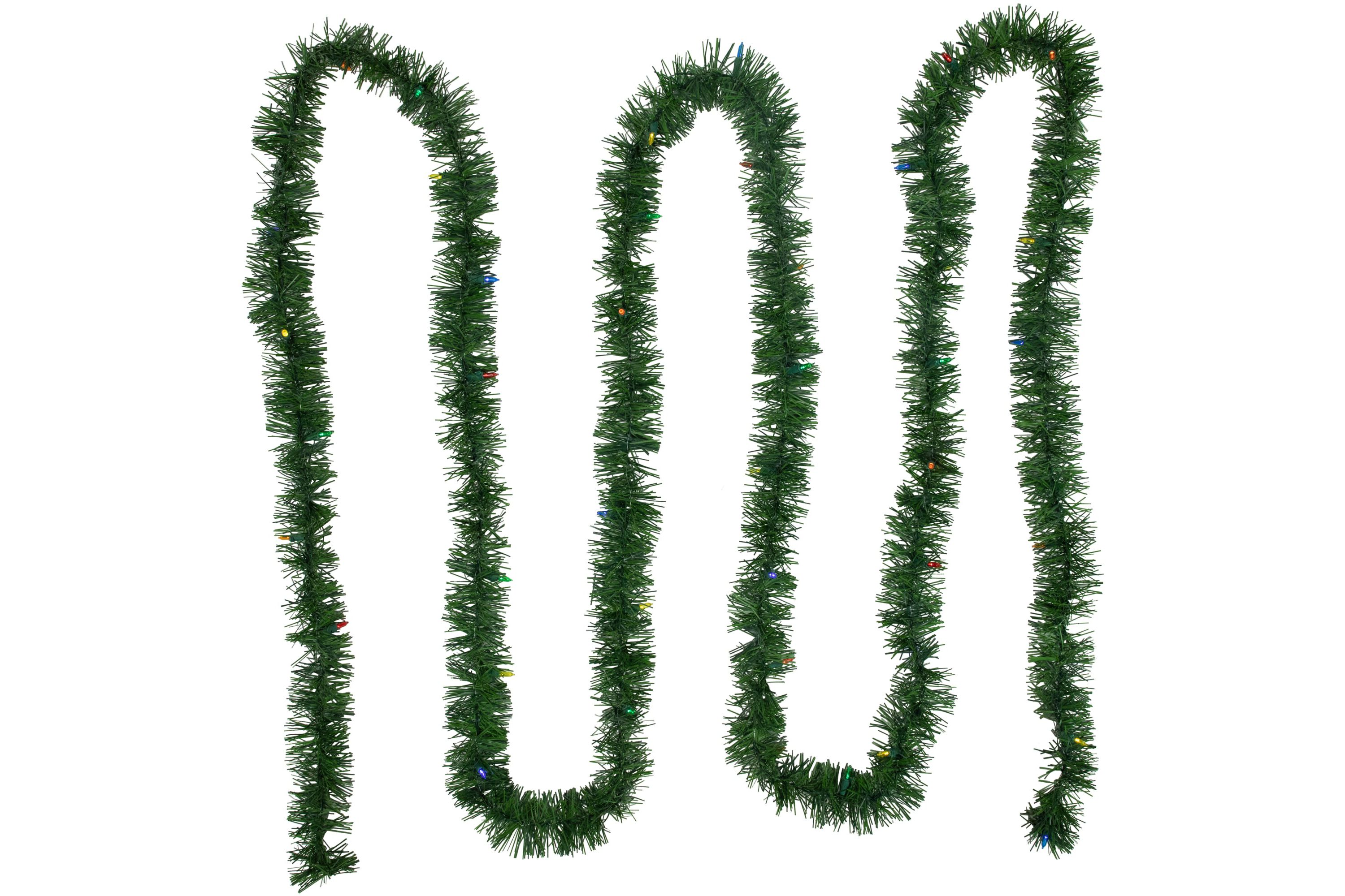 18ft Pre-Lit LED Pine Artificial Christmas Garland Multicolor Lights