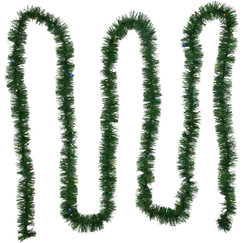 18ft Pre-Lit LED Pine Artificial Christmas Garland Multicolor Lights