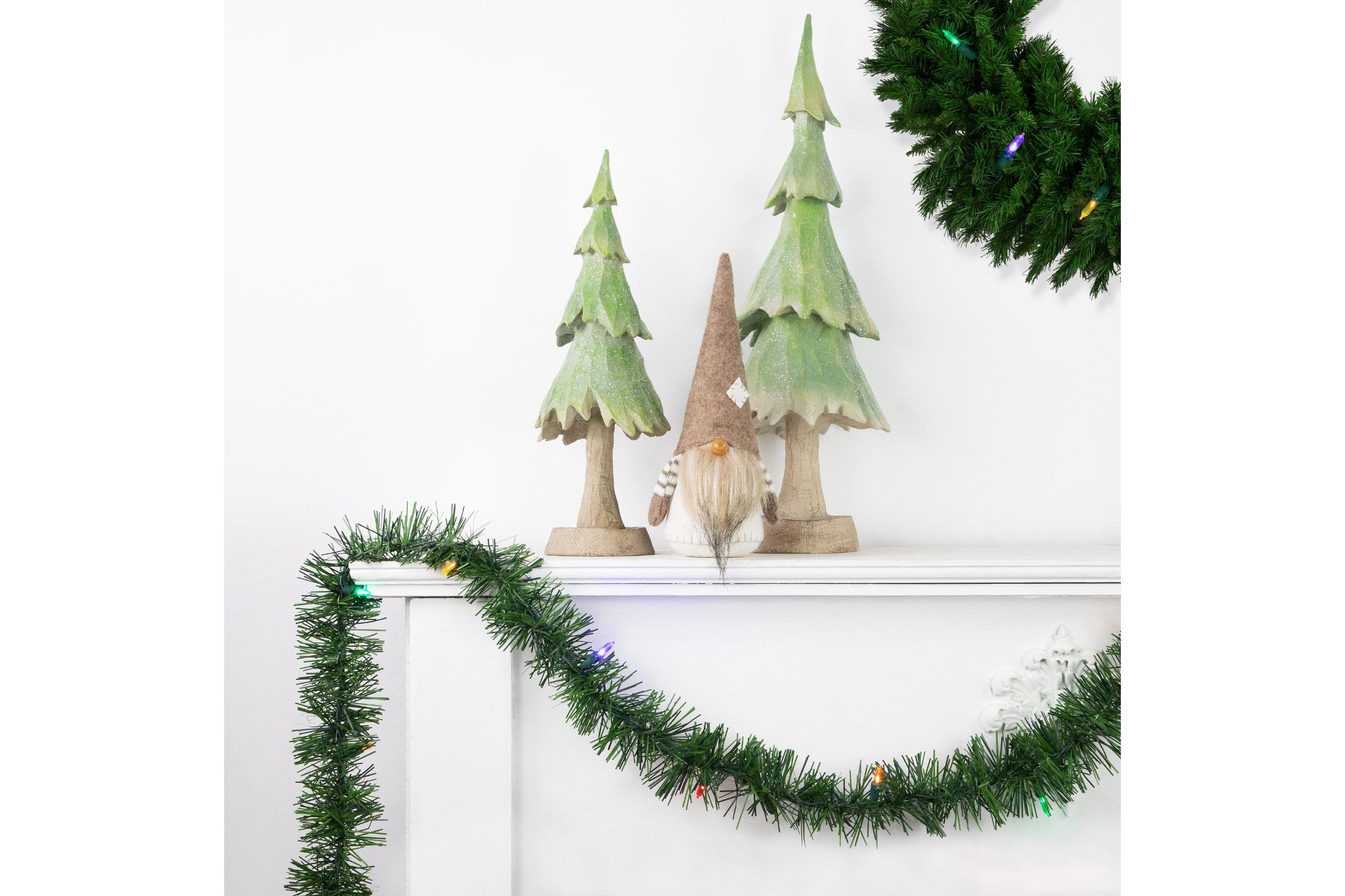 18ft Pre-Lit LED Pine Artificial Christmas Garland Multicolor Lights