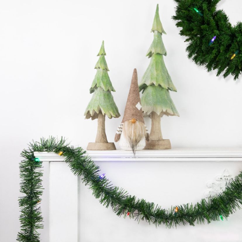 18ft Pre-Lit LED Pine Artificial Christmas Garland Multicolor Lights