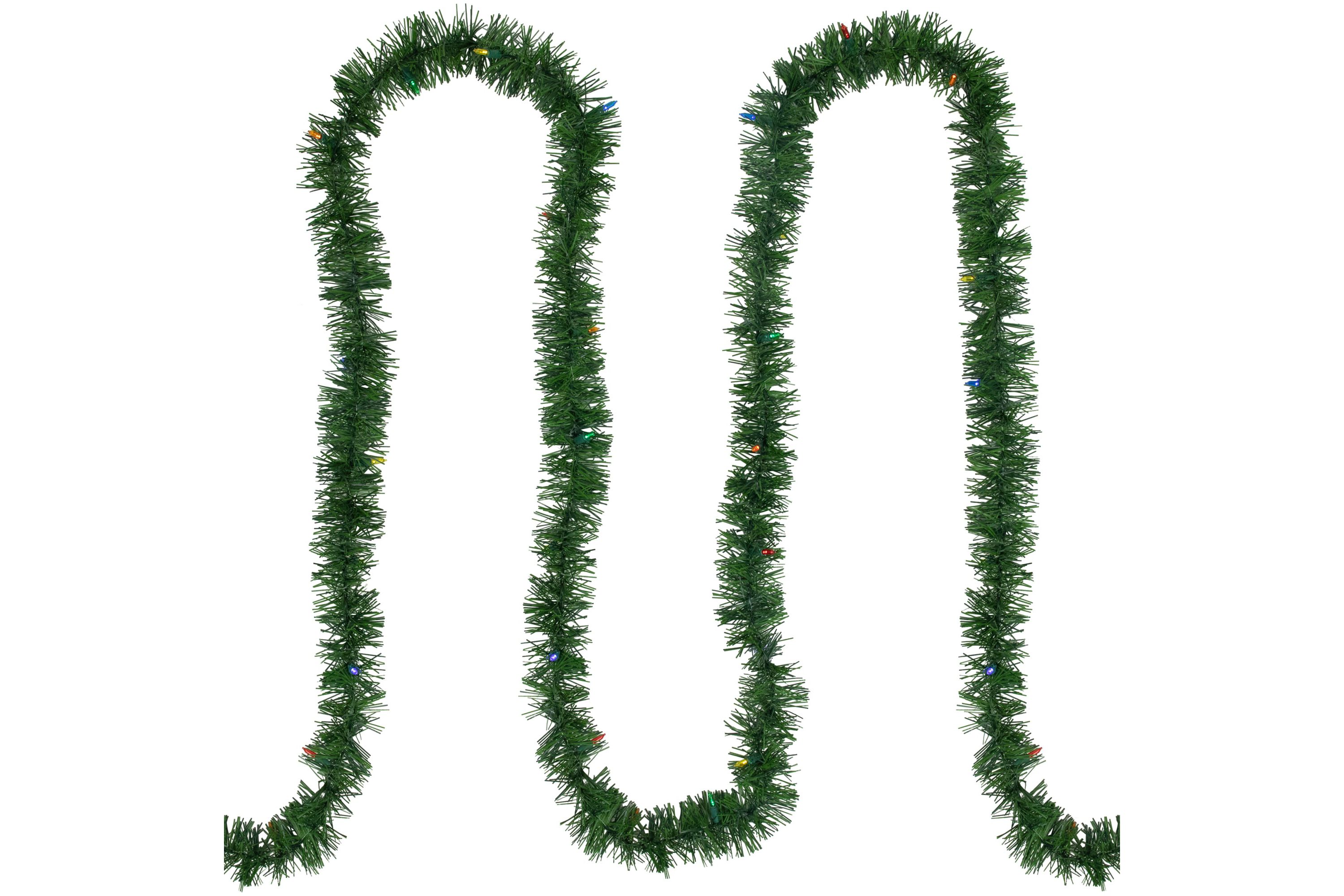 18ft Pre-Lit LED Pine Artificial Christmas Garland Multicolor Lights