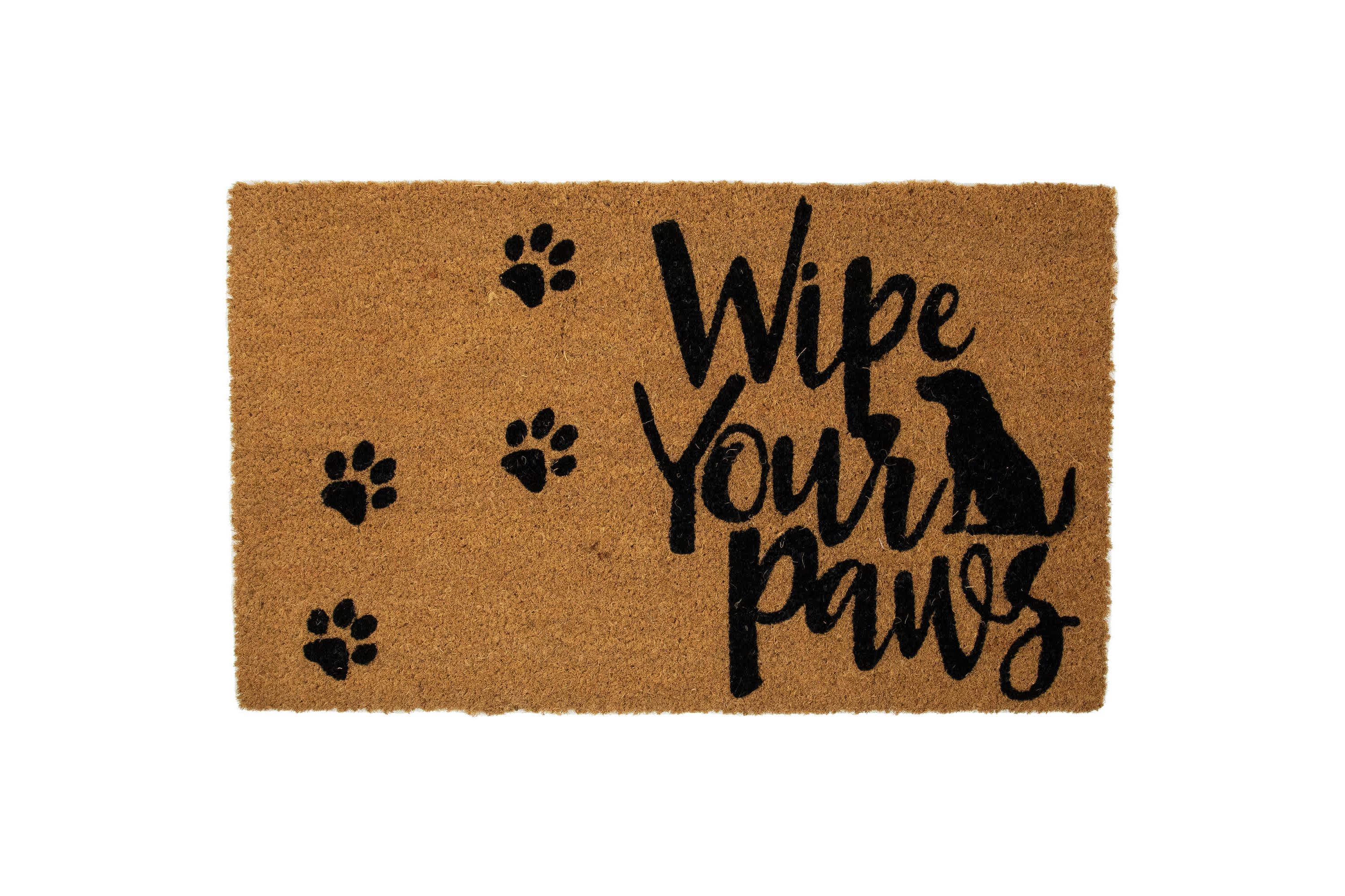 Natural Coir "Wipe Your Paws" Outdoor Doormat 18" x 30"