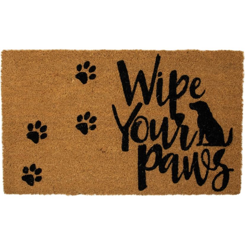 Natural Coir "Wipe Your Paws" Outdoor Doormat 18" x 30"