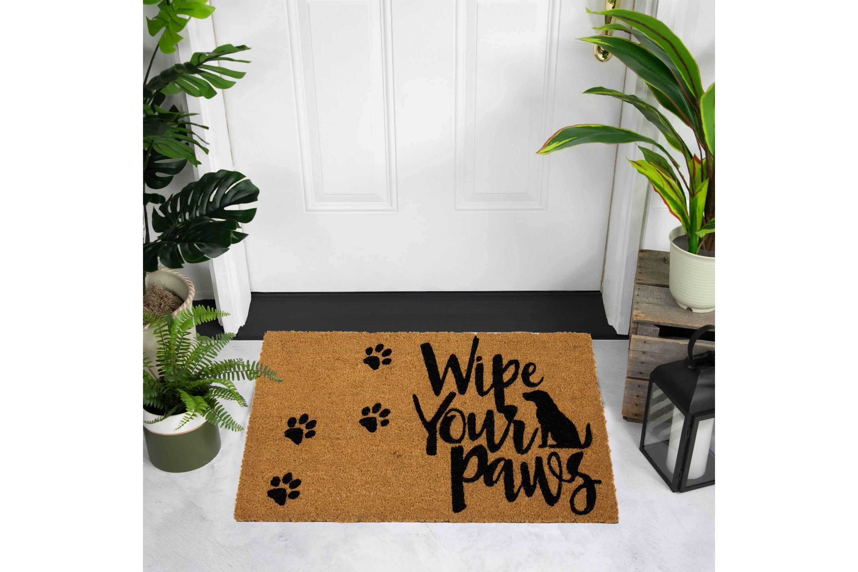 Natural Coir "Wipe Your Paws" Outdoor Doormat 18" x 30"