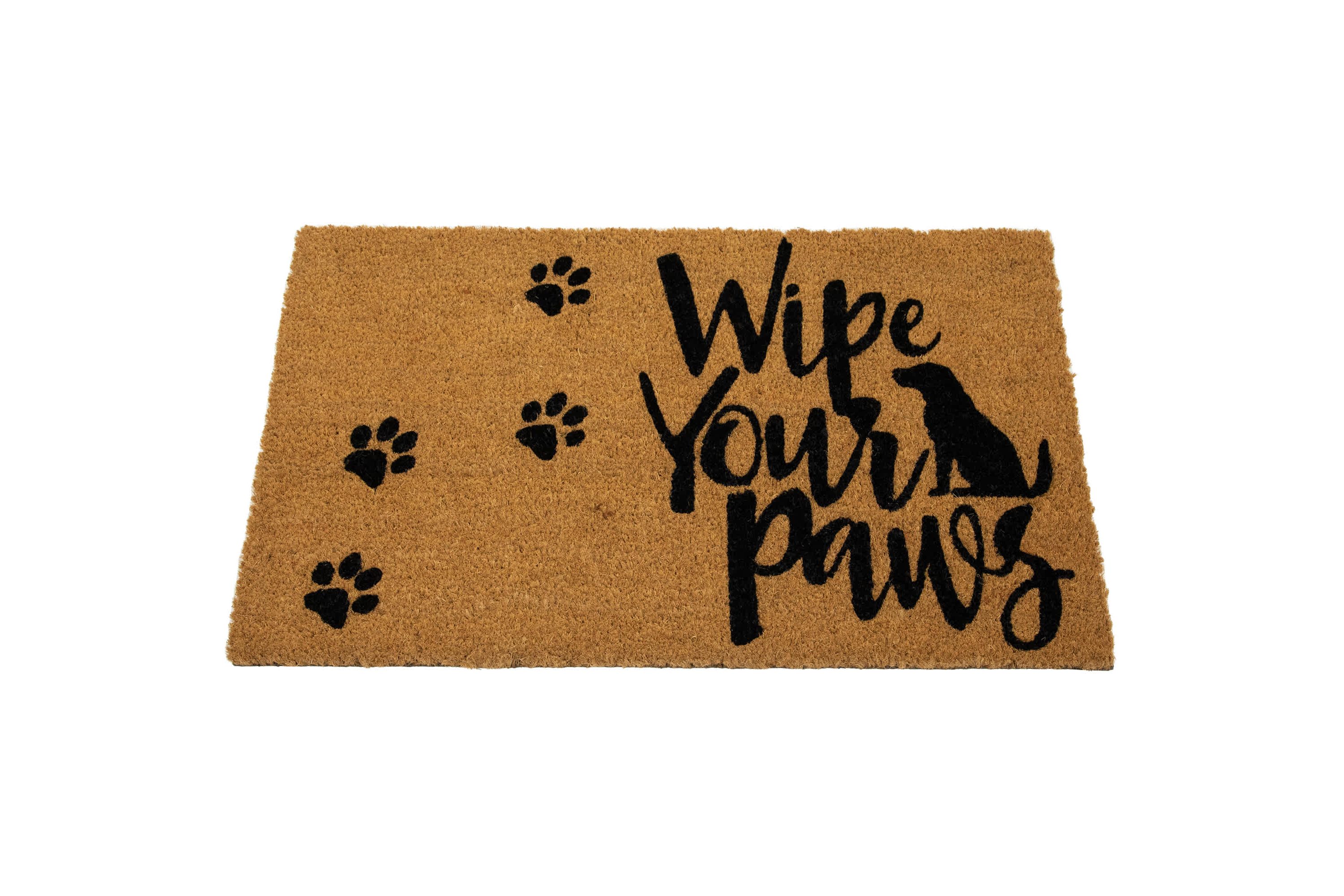 Natural Coir "Wipe Your Paws" Outdoor Doormat 18" x 30"