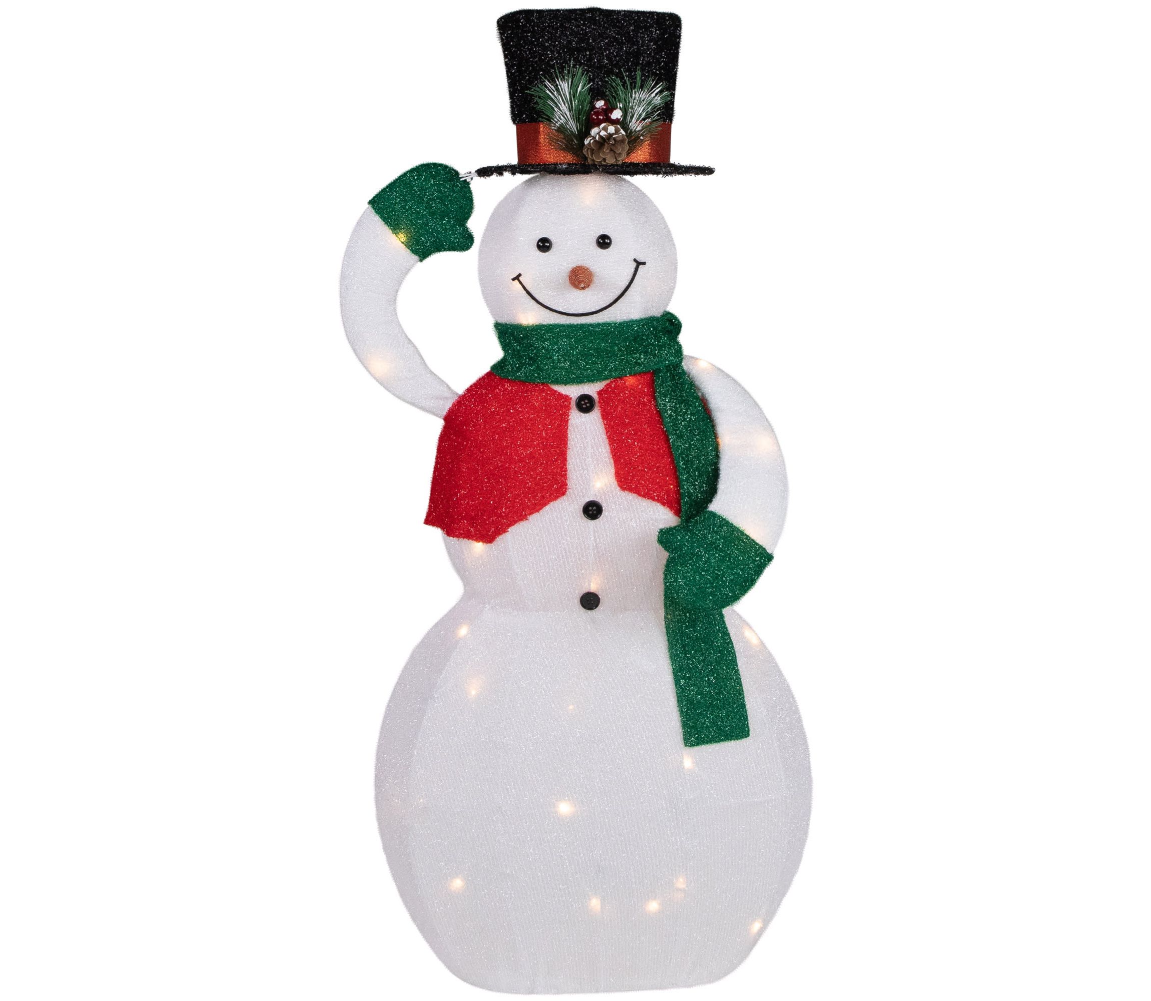 36" LED Lighted Animated Hat Tipping Snowman Christmas Figure