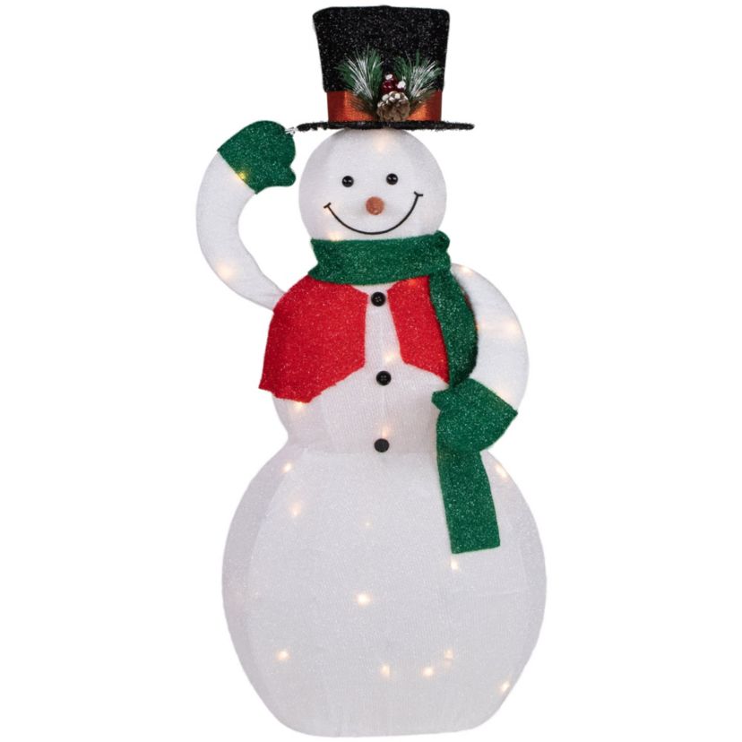 36" LED Lighted Animated Hat Tipping Snowman Christmas Figure