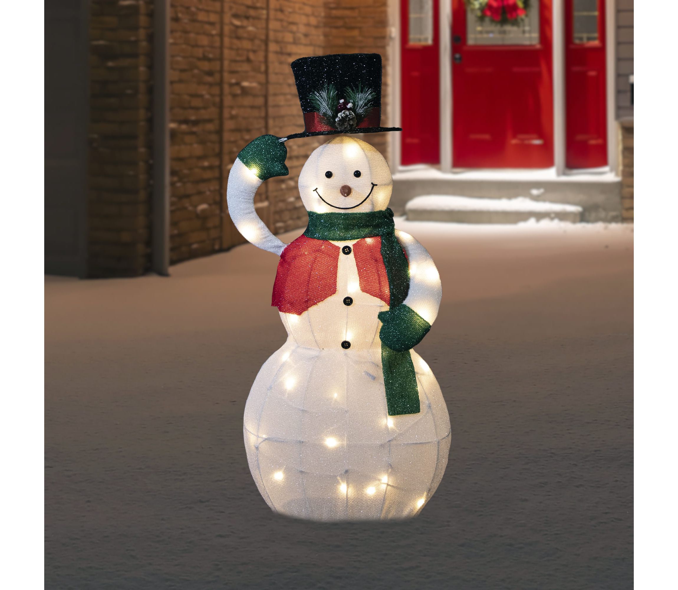 36" LED Lighted Animated Hat Tipping Snowman Christmas Figure