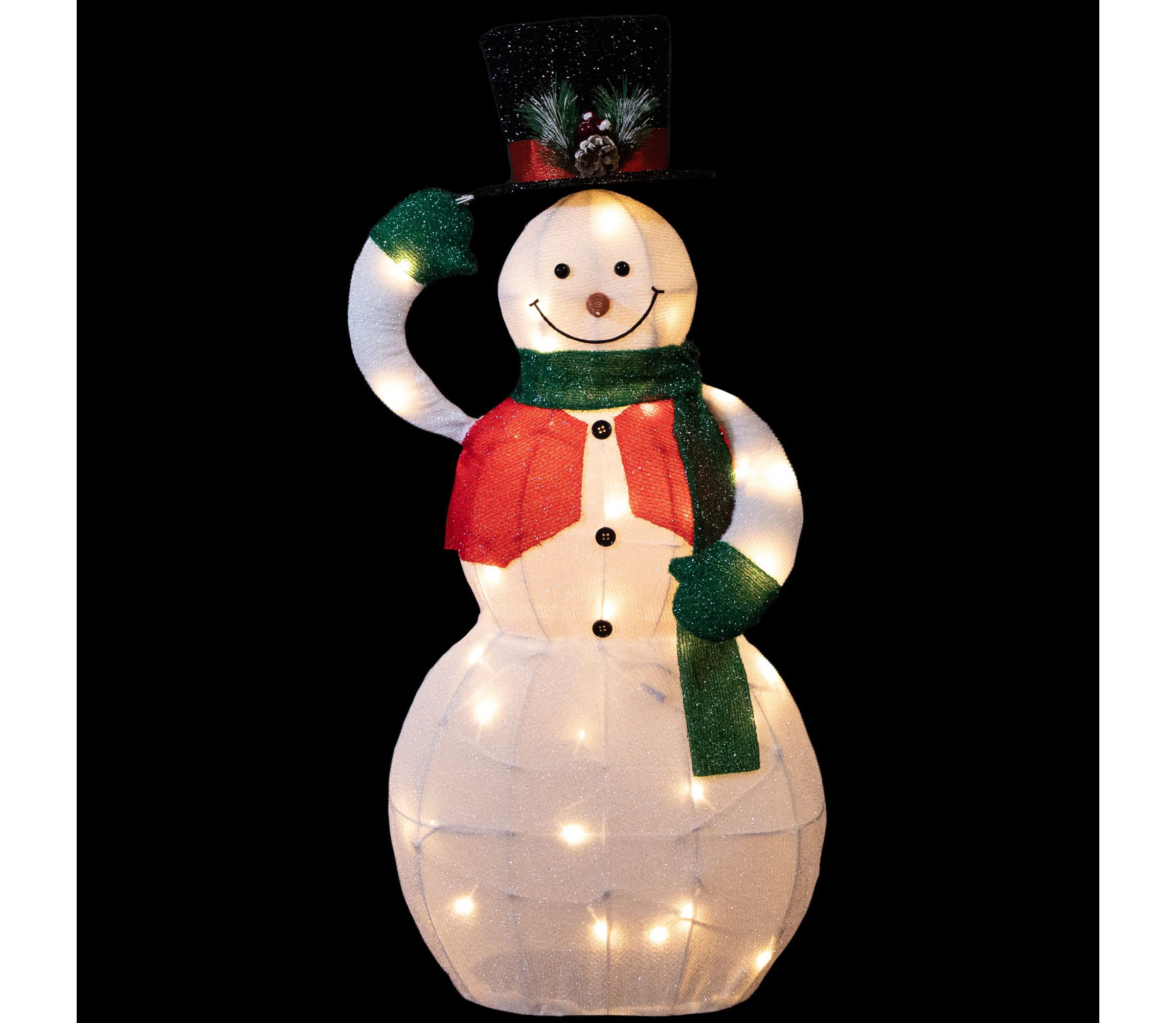 36" LED Lighted Animated Hat Tipping Snowman Christmas Figure