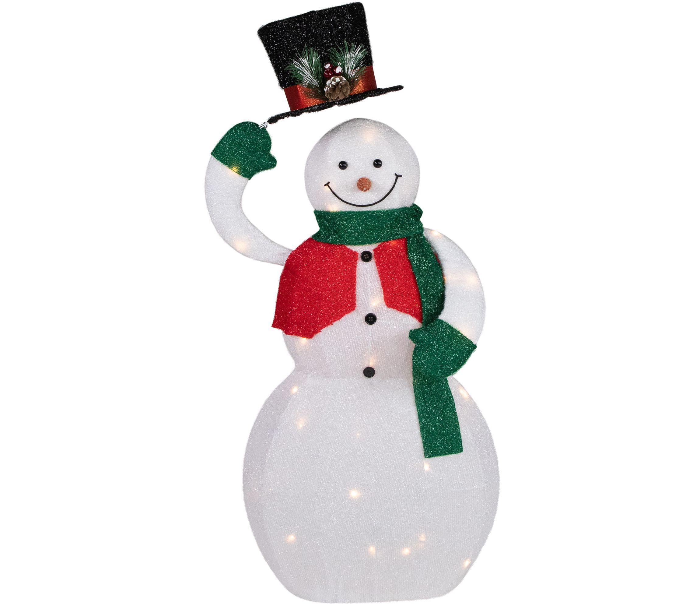 36" LED Lighted Animated Hat Tipping Snowman Christmas Figure