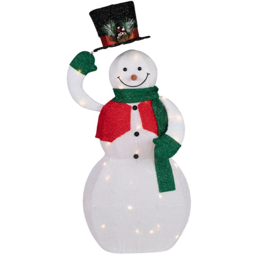 36" LED Lighted Animated Hat Tipping Snowman Christmas Figure