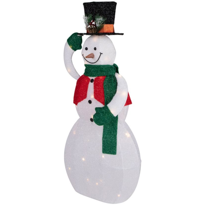 36" LED Lighted Animated Hat Tipping Snowman Christmas Figure