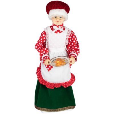 Northlight 24"" Animated And Musical Mrs. Claus With Gingerbread Cookie Christmas Figure