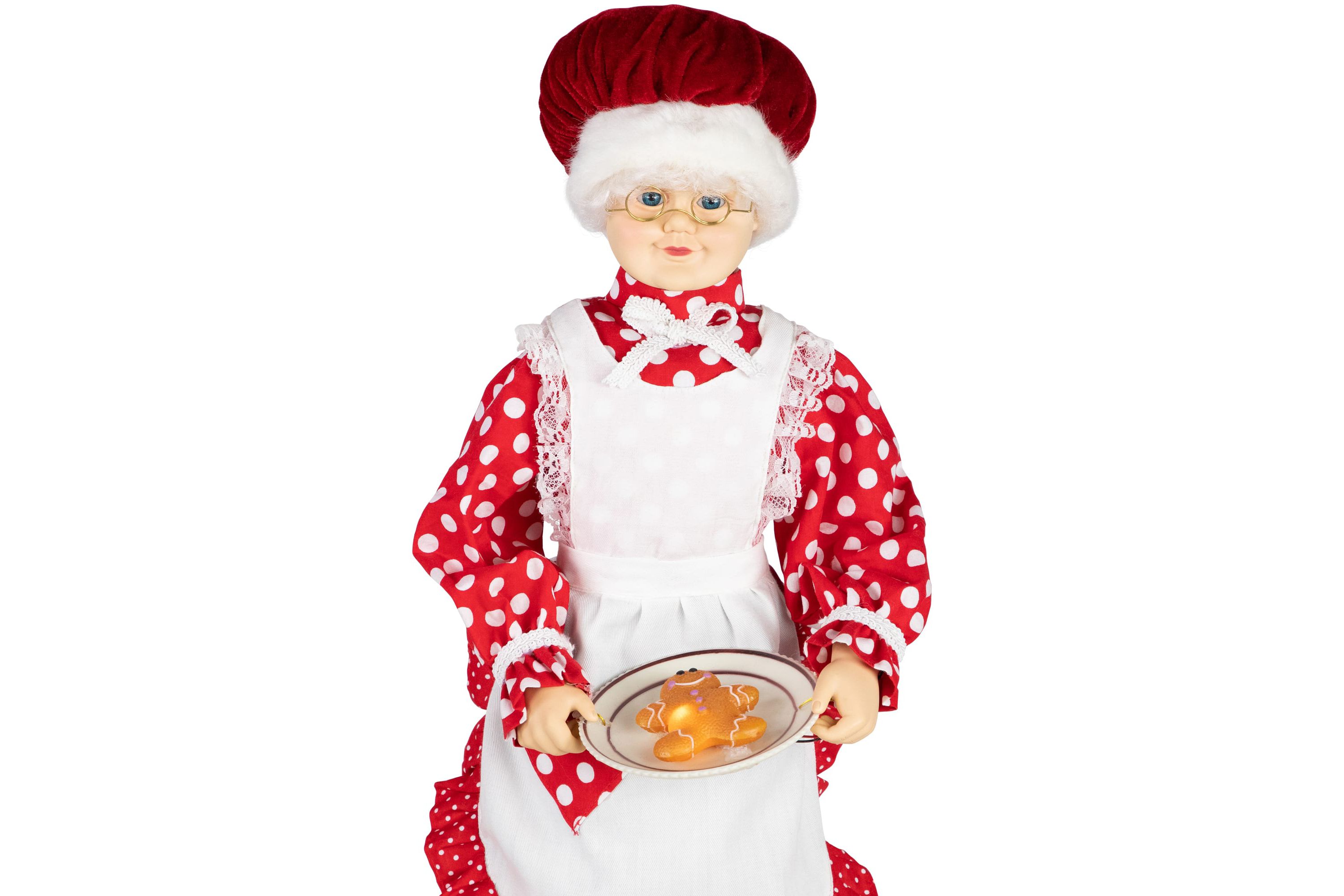 24" Animated and Musical Mrs. Claus with Gingerbread Cookie Christmas Figure