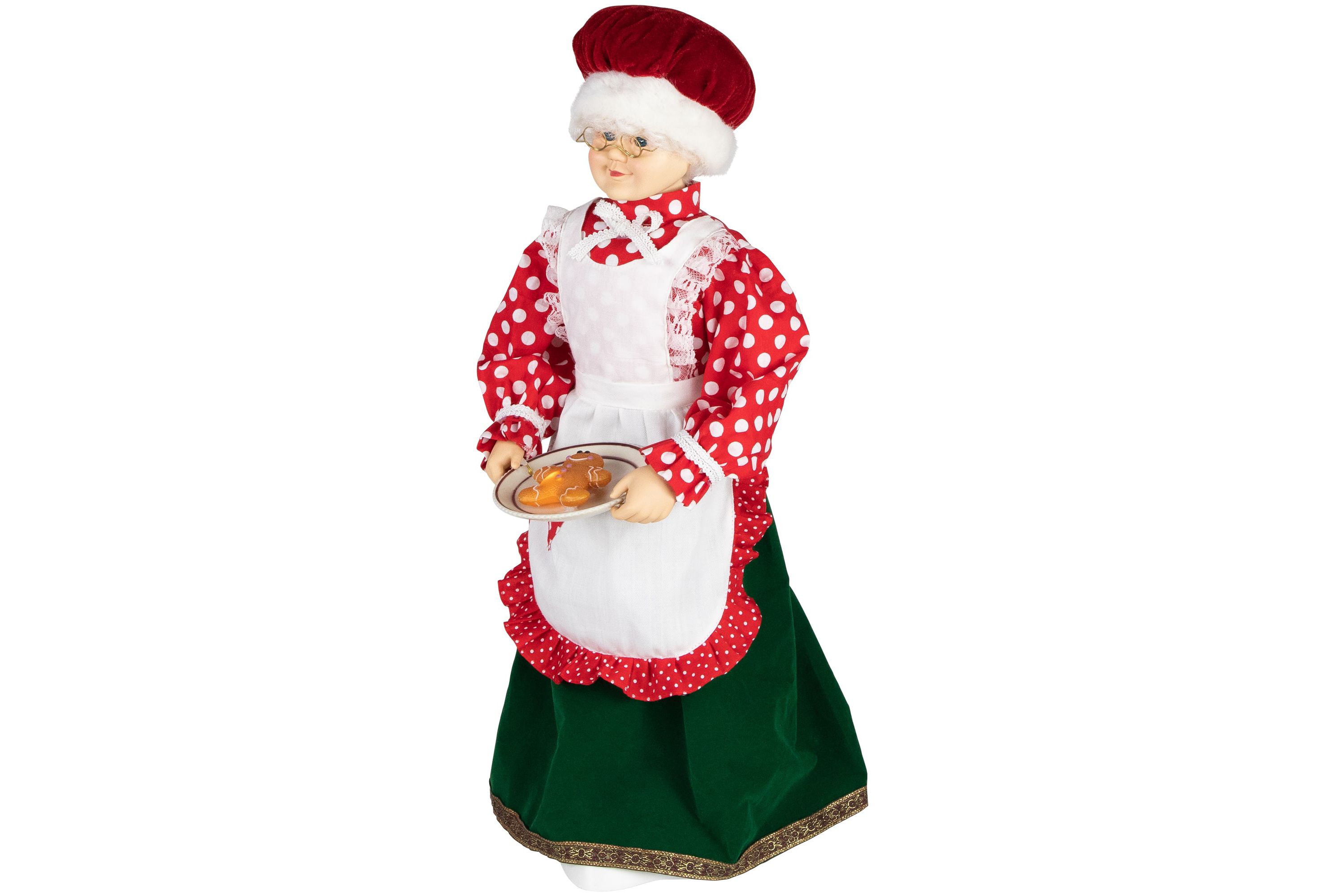 24" Animated and Musical Mrs. Claus with Gingerbread Cookie Christmas Figure