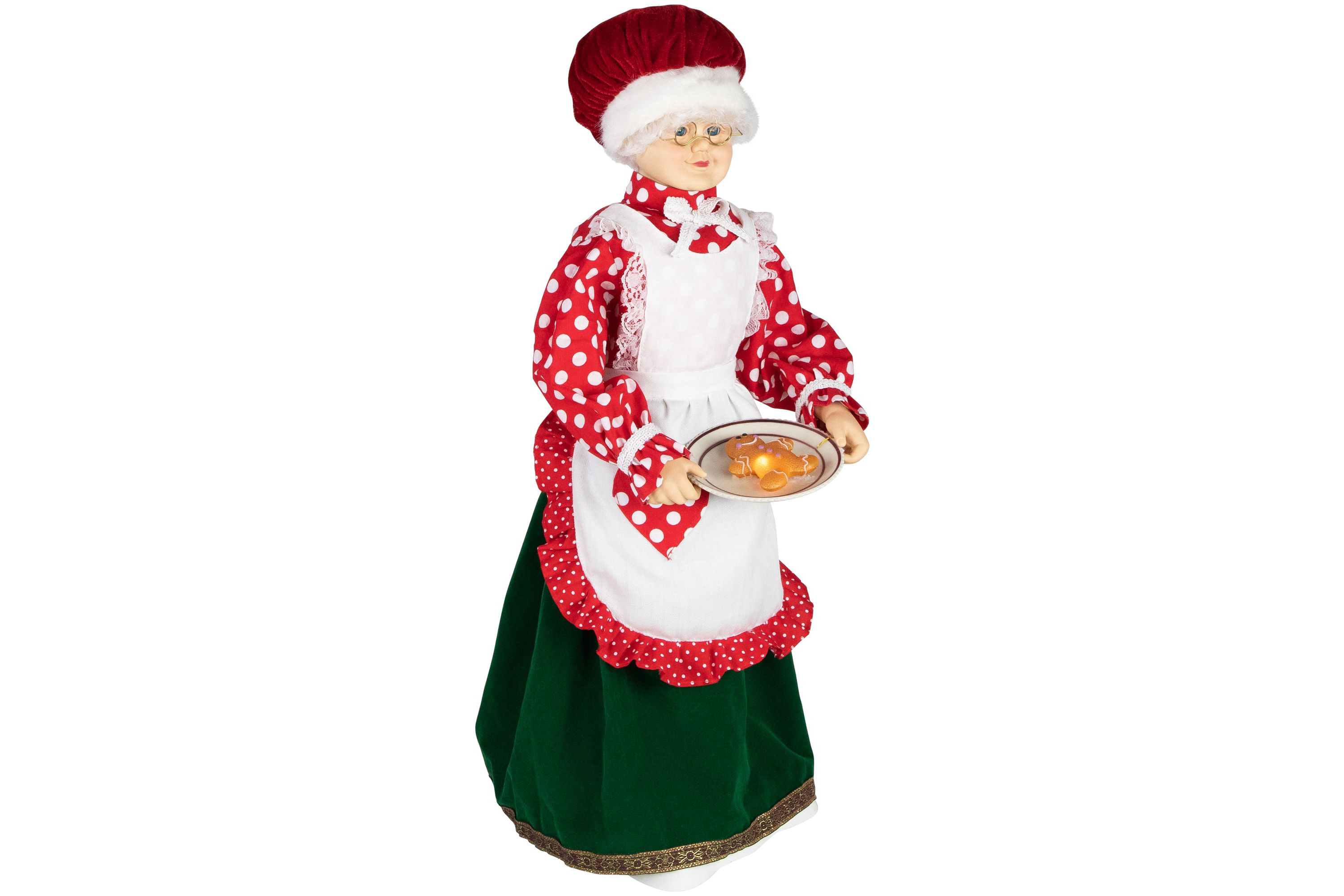 24" Animated and Musical Mrs. Claus with Gingerbread Cookie Christmas Figure