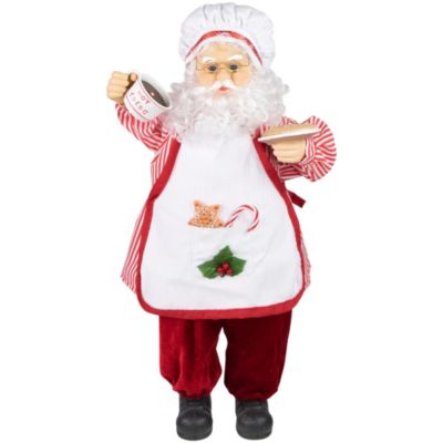 Northlight 24"" Animated And Musical Chef Santa Claus With Hot Cocoa And Cookie Christmas Figure, Red -  0191296993579