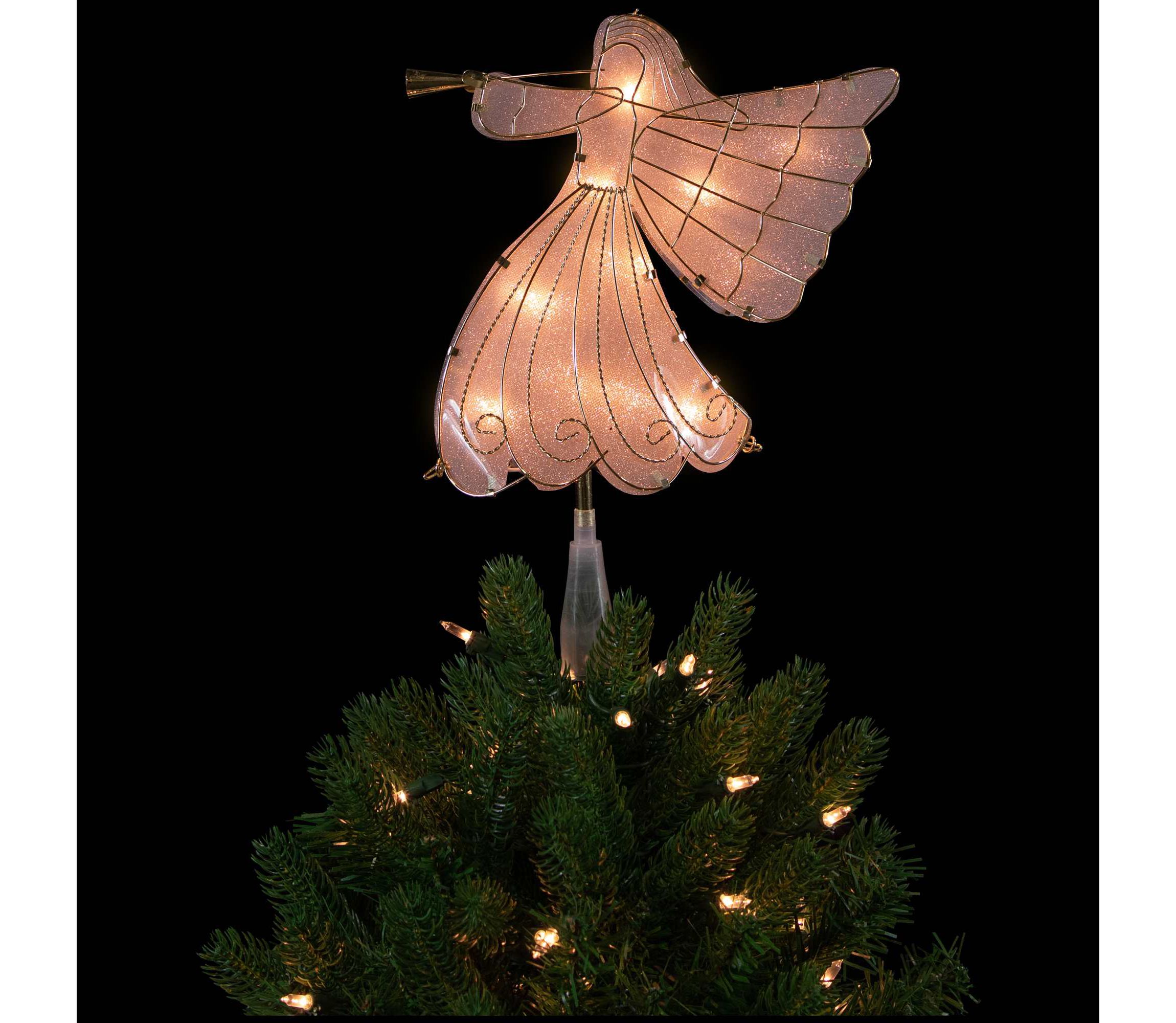 10" Gold Angel Tree Topper Warm White Lights