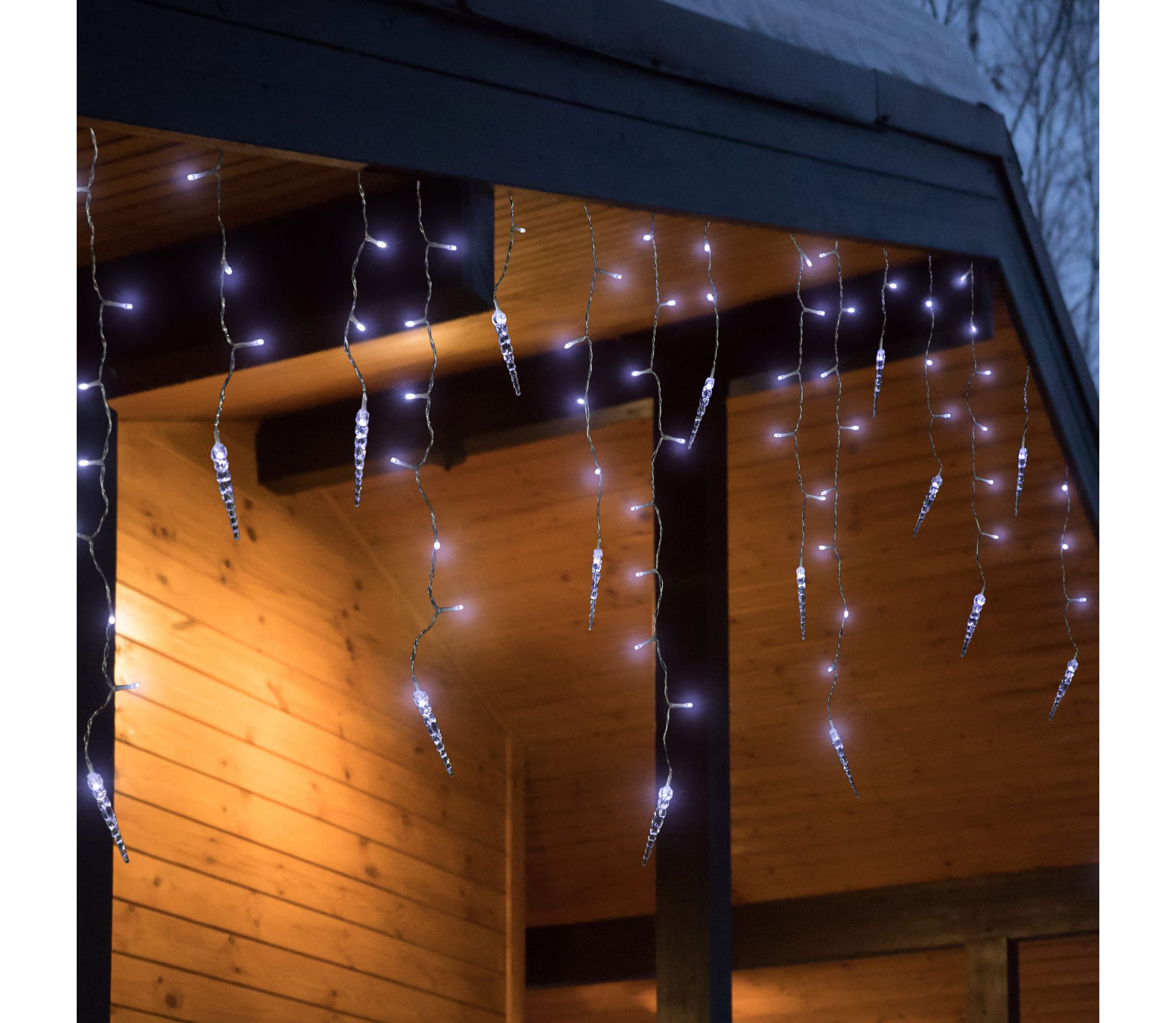 LED Ice Pillars Christmas Icicle Light Set - Pure White - 29 Clear Wire - 360ct