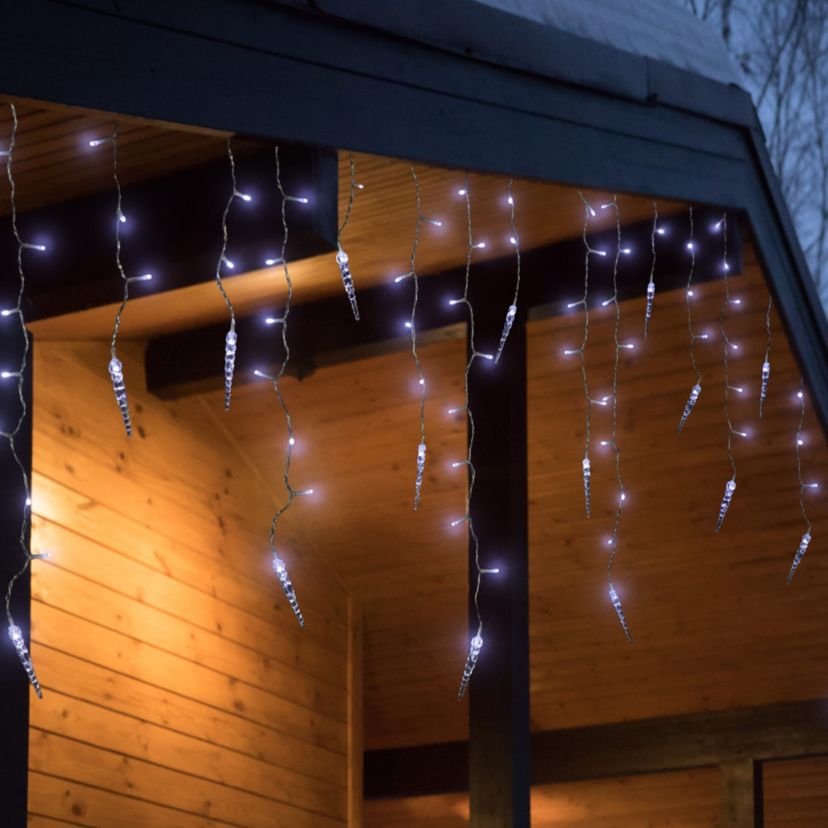 LED Ice Pillars Christmas Icicle Light Set - Pure White - 29 Clear Wire - 360ct