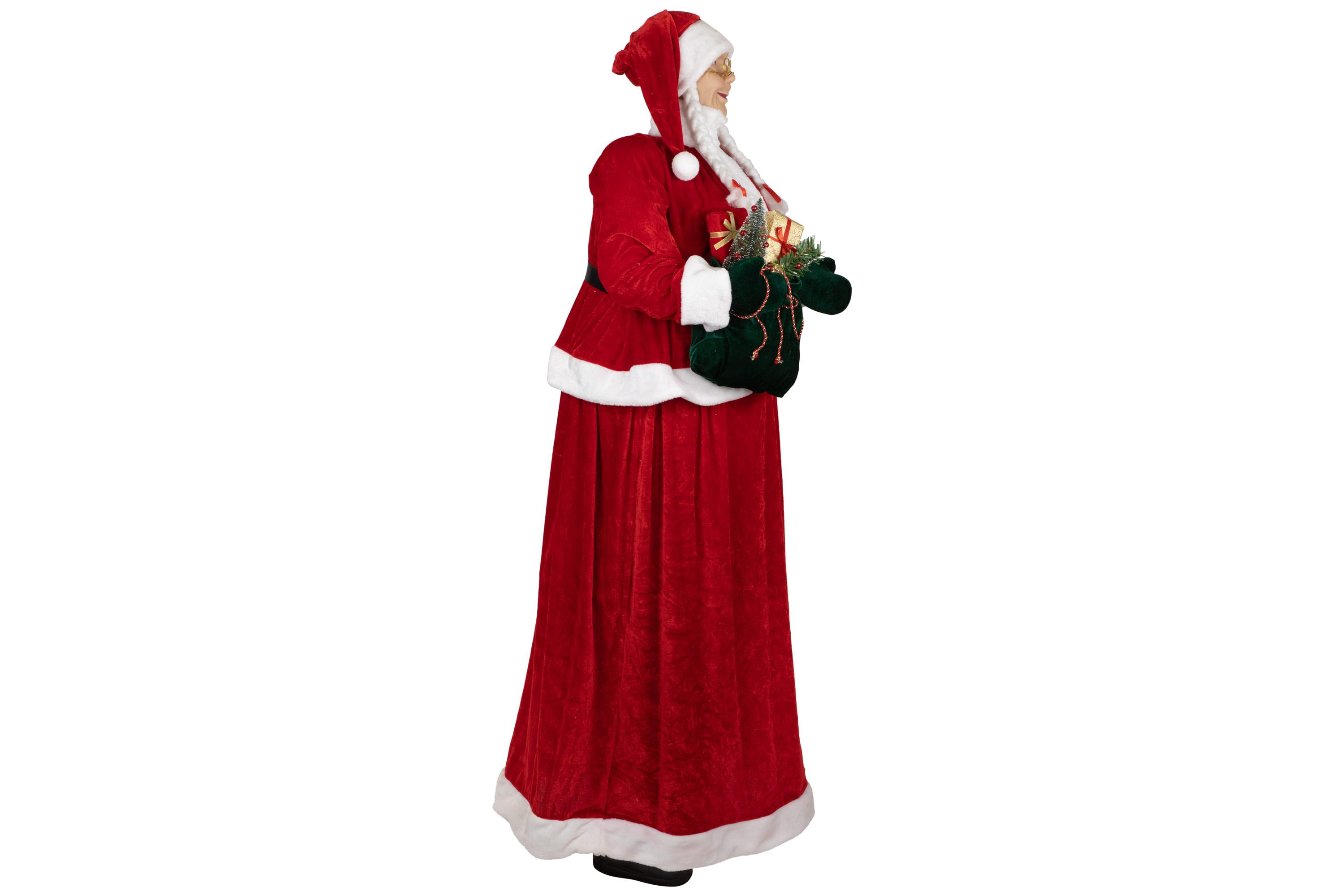 6ft Mrs. Claus Commercial Christmas Figure with Gift Bag