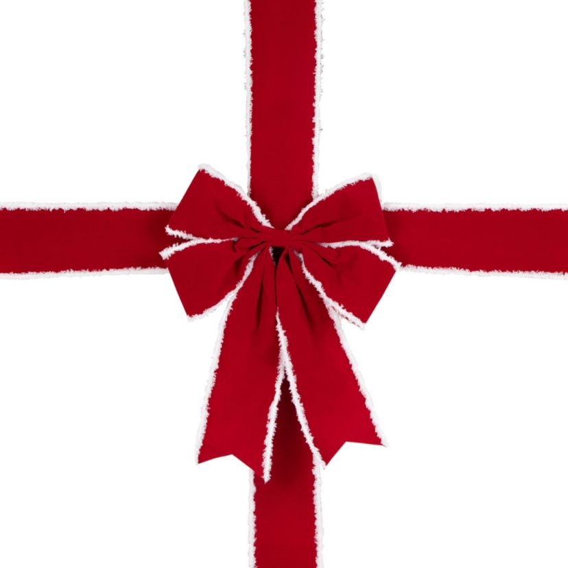 14 Red and White Velvet Christmas Door Bow