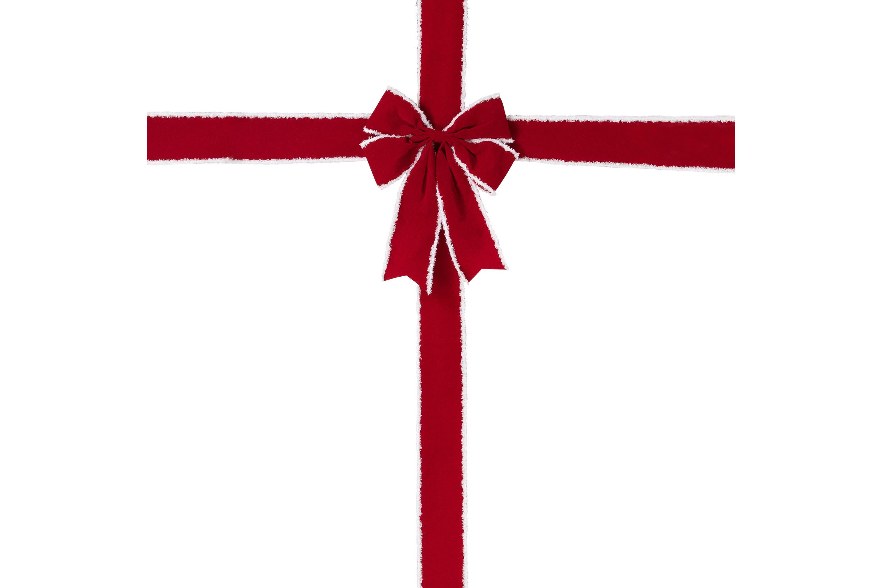14 Red and White Velvet Christmas Door Bow