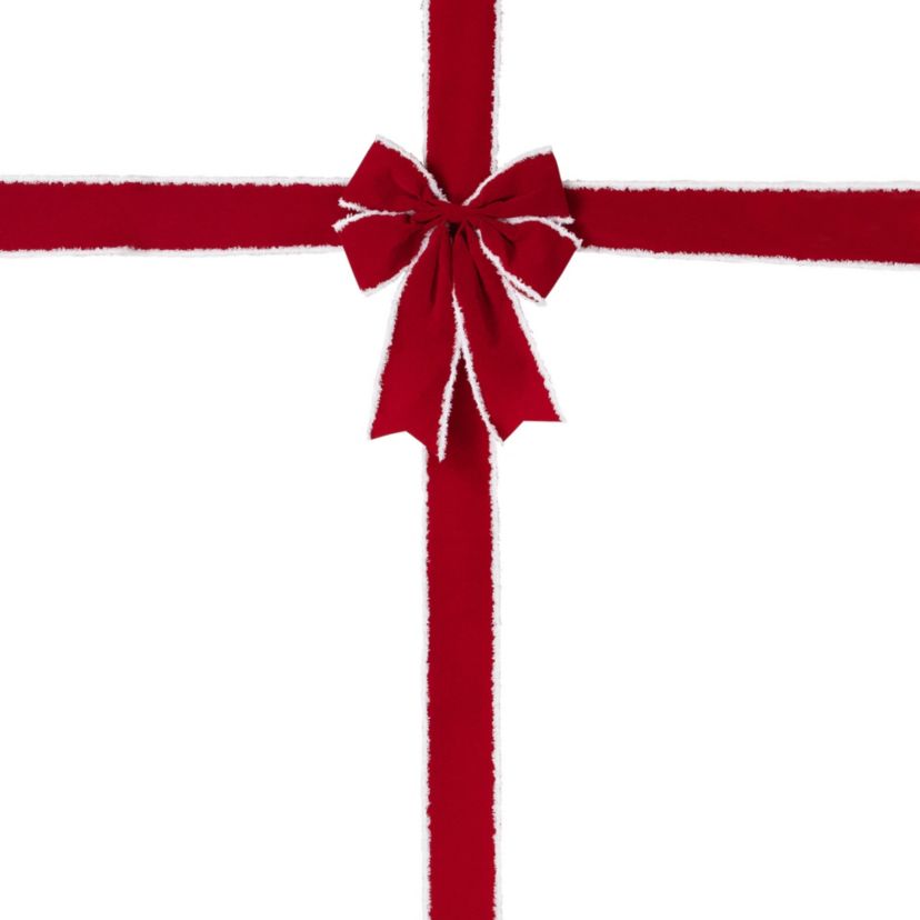 14 Red and White Velvet Christmas Door Bow