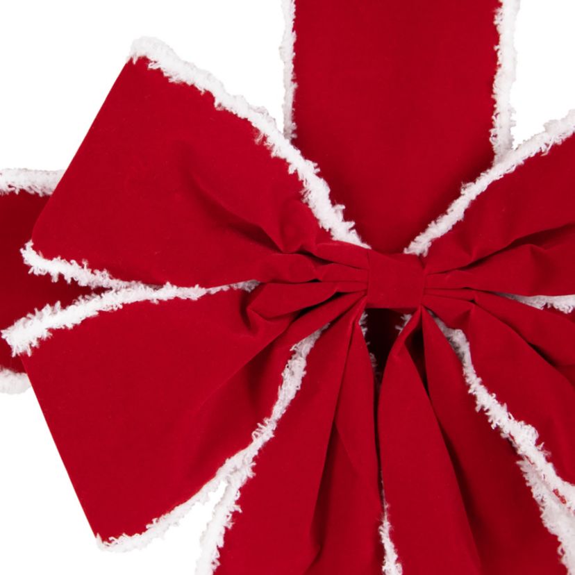 14 Red and White Velvet Christmas Door Bow