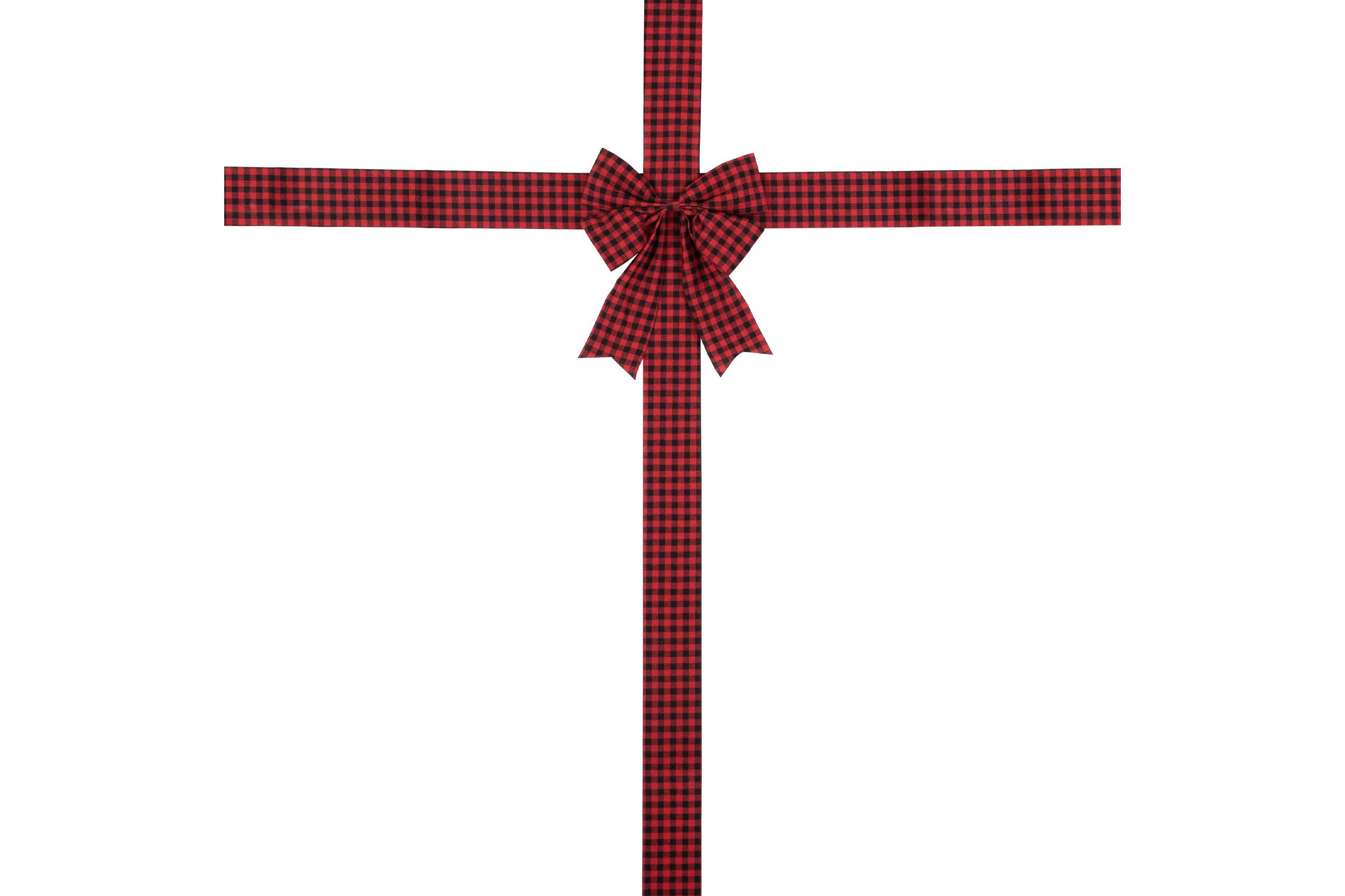 14 Red Buffalo Plaid Christmas Door Bow