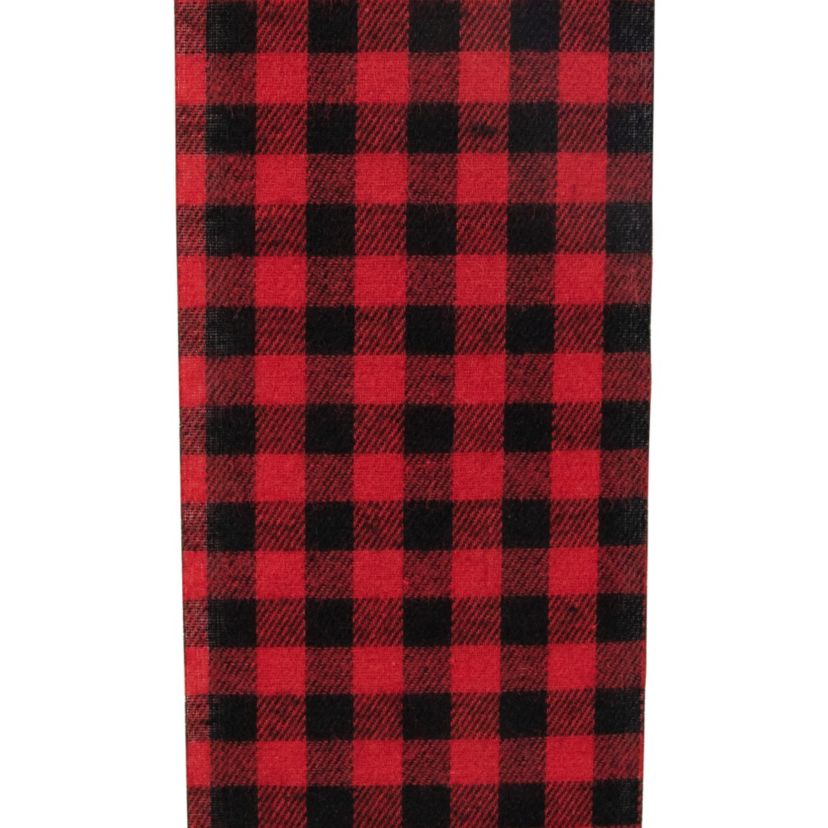 14 Red Buffalo Plaid Christmas Door Bow