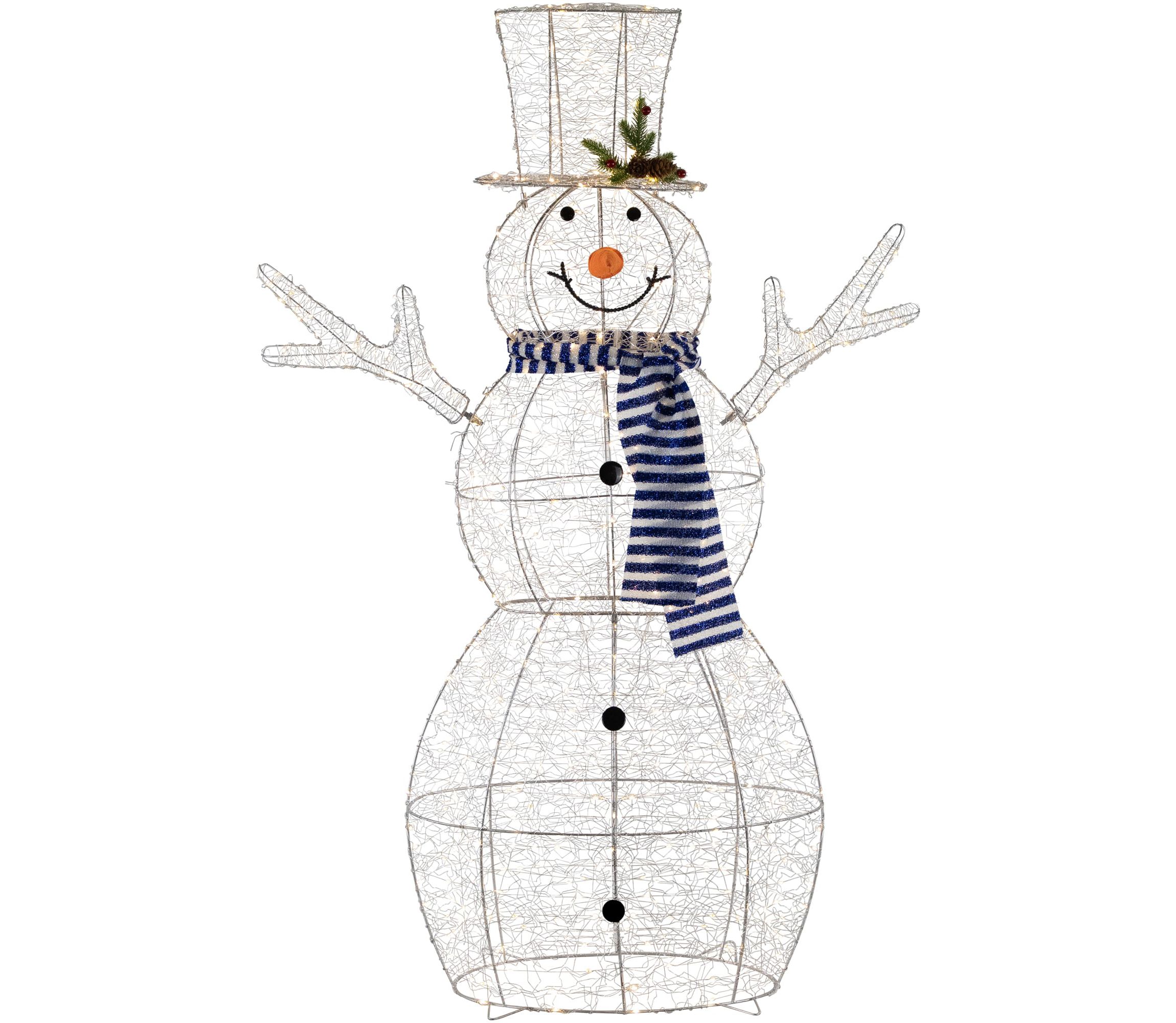 48" LED Lighted Silver Mesh Snowman Outdoor Twinkling Christmas Decoration