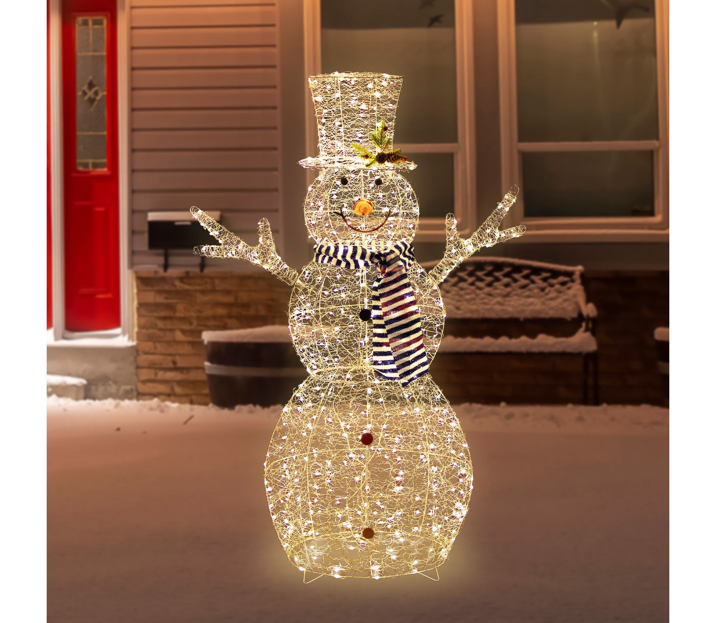 48" LED Lighted Silver Mesh Snowman Outdoor Twinkling Christmas Decoration