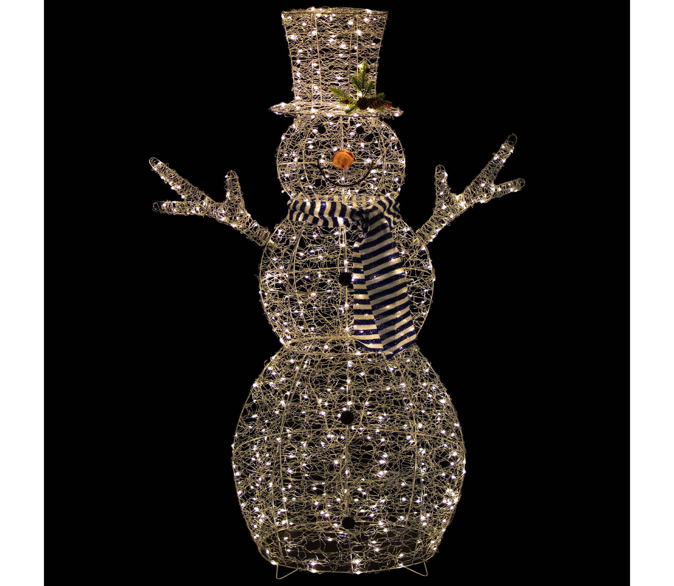 48" LED Lighted Silver Mesh Snowman Outdoor Twinkling Christmas Decoration