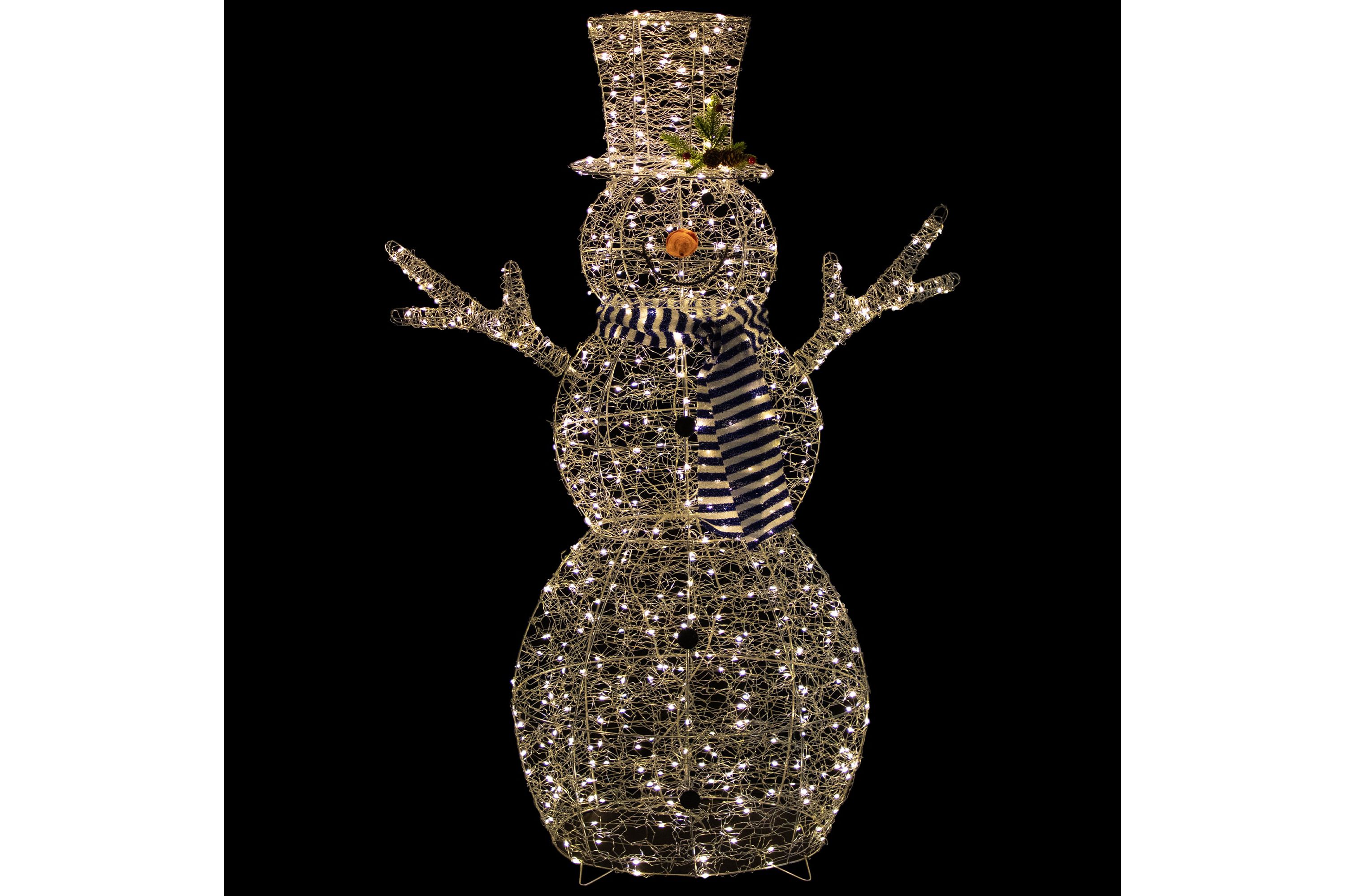 48" LED Lighted Silver Mesh Snowman Outdoor Twinkling Christmas Decoration