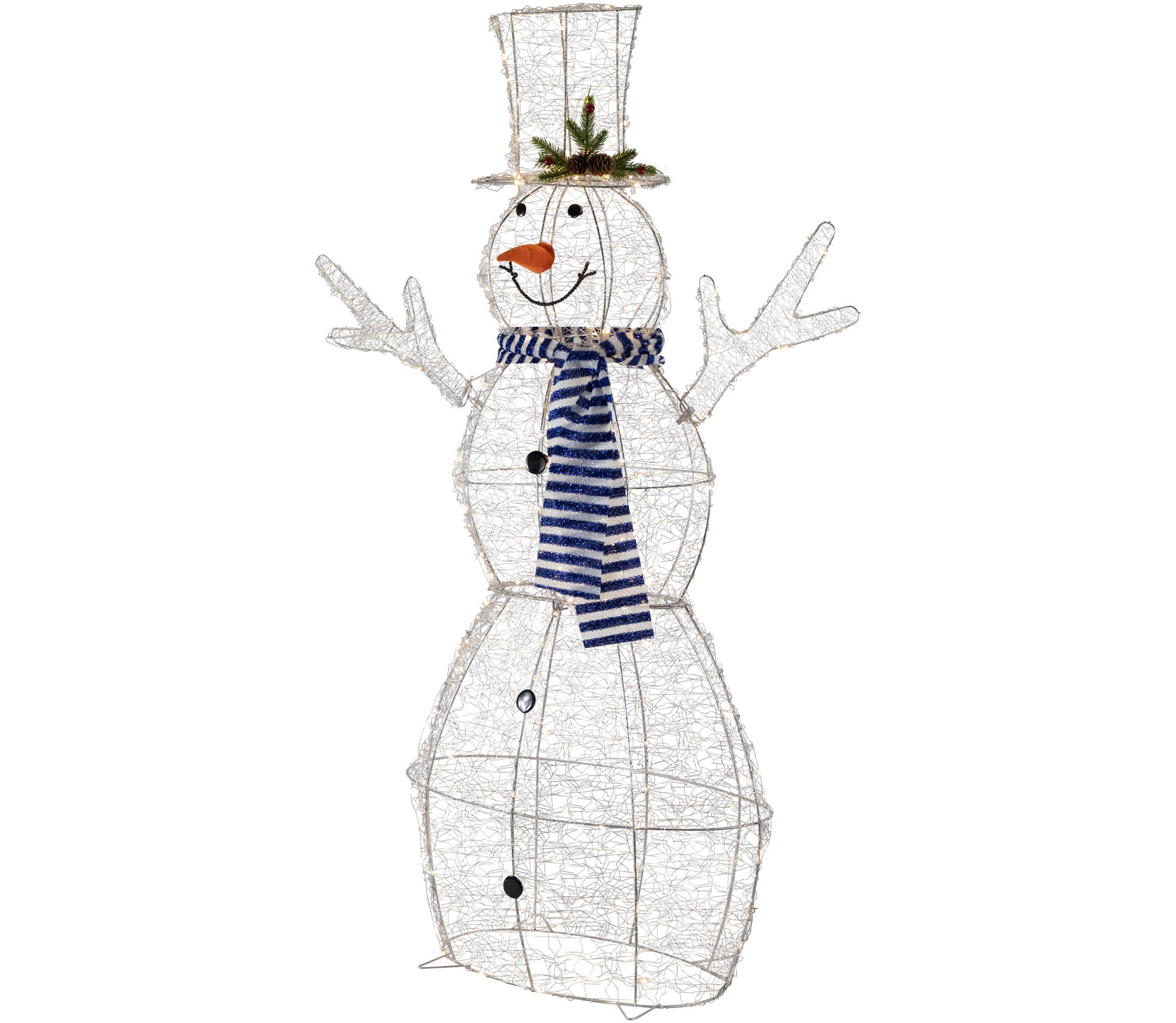 48" LED Lighted Silver Mesh Snowman Outdoor Twinkling Christmas Decoration