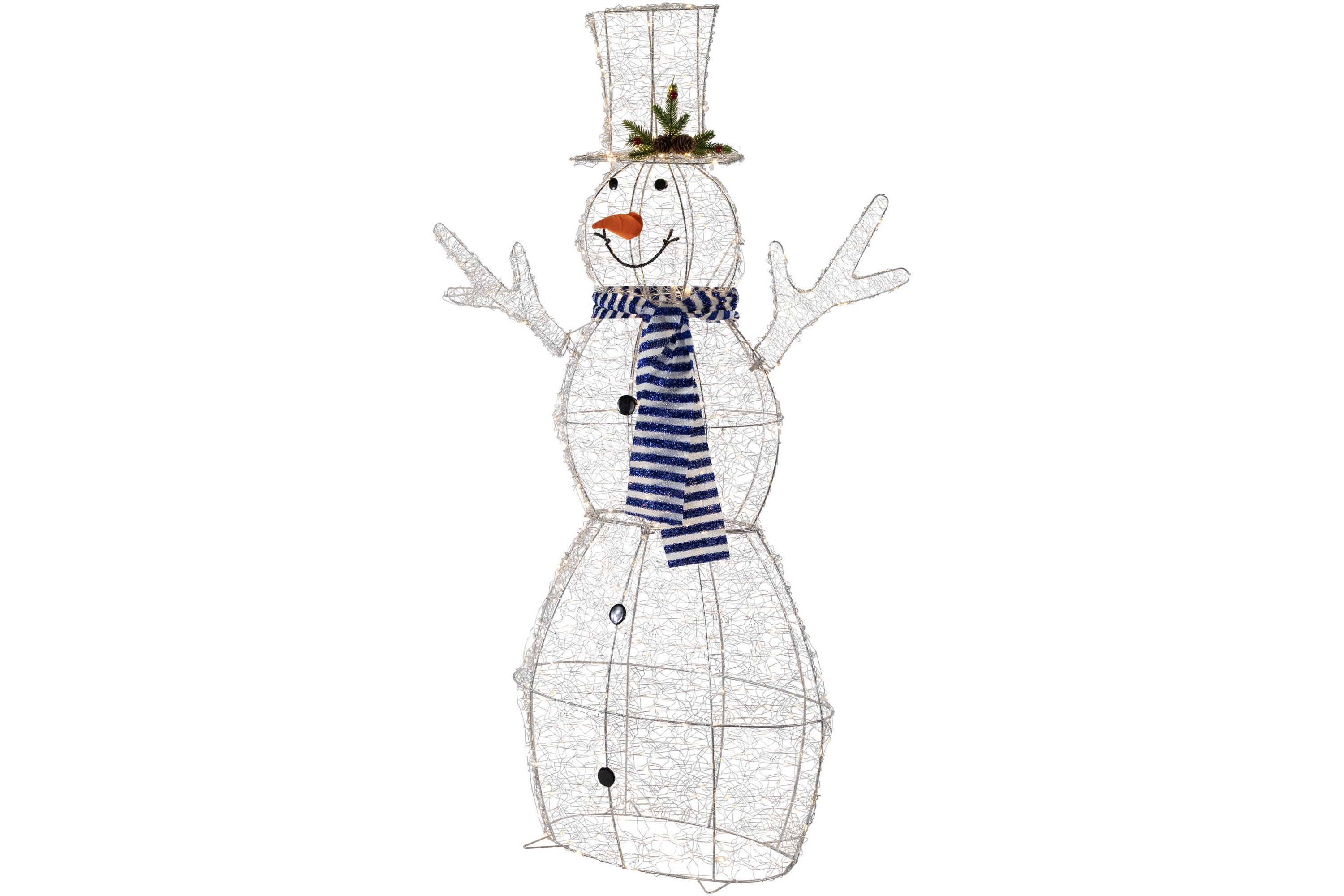 48" LED Lighted Silver Mesh Snowman Outdoor Twinkling Christmas Decoration