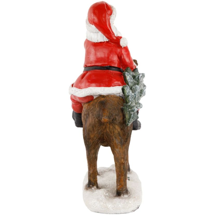 8.25inch Santa Claus Rides a Reindeer Christmas Figurine