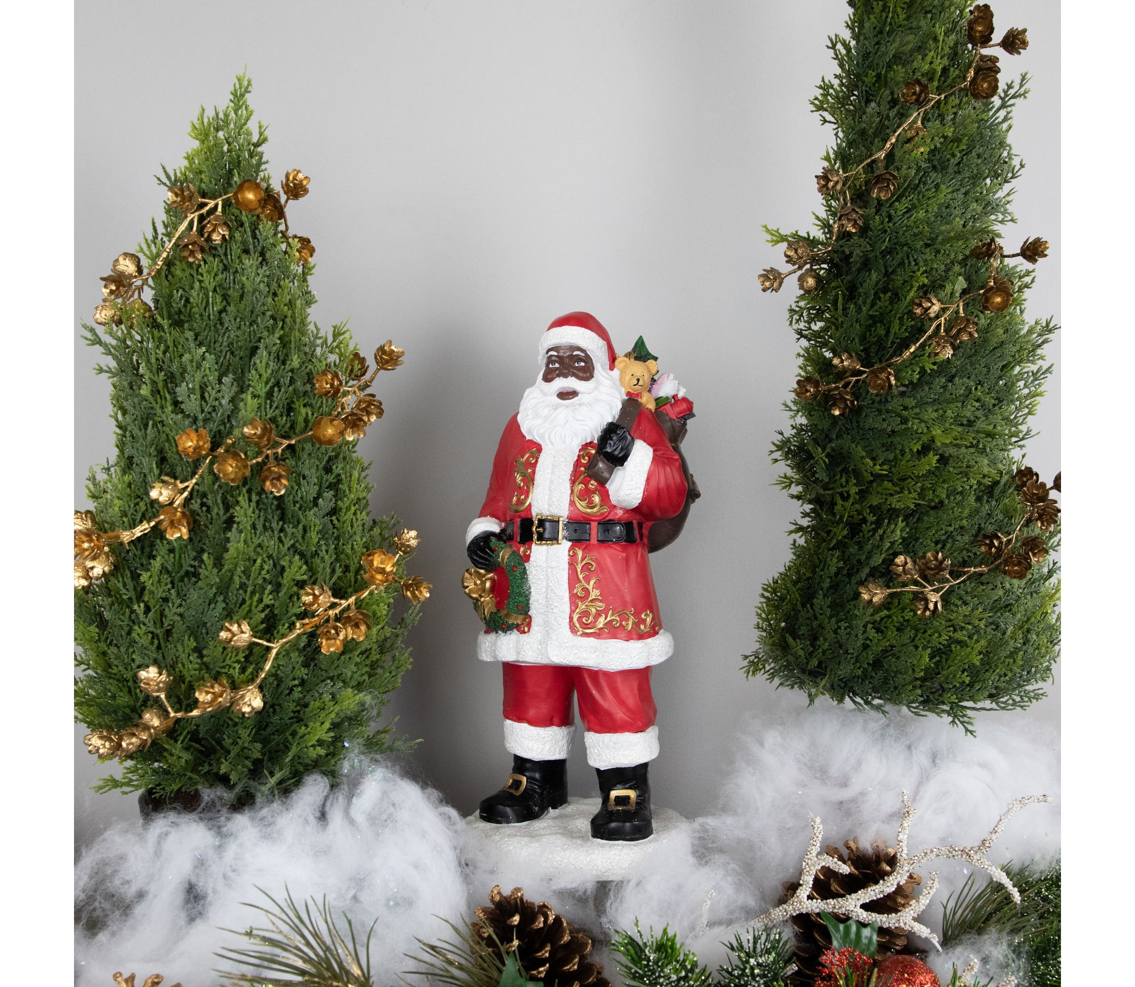 14inch African American Santa Claus Christmas Figurine